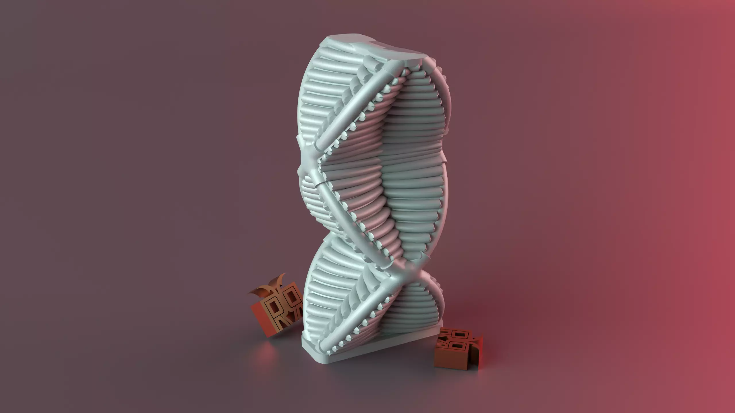 Abstract geometric spiral staircase 3D print model