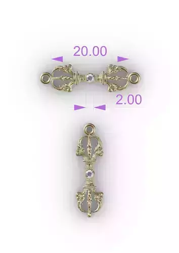 VAJRA COMPONEN PENDANT AND BRAC