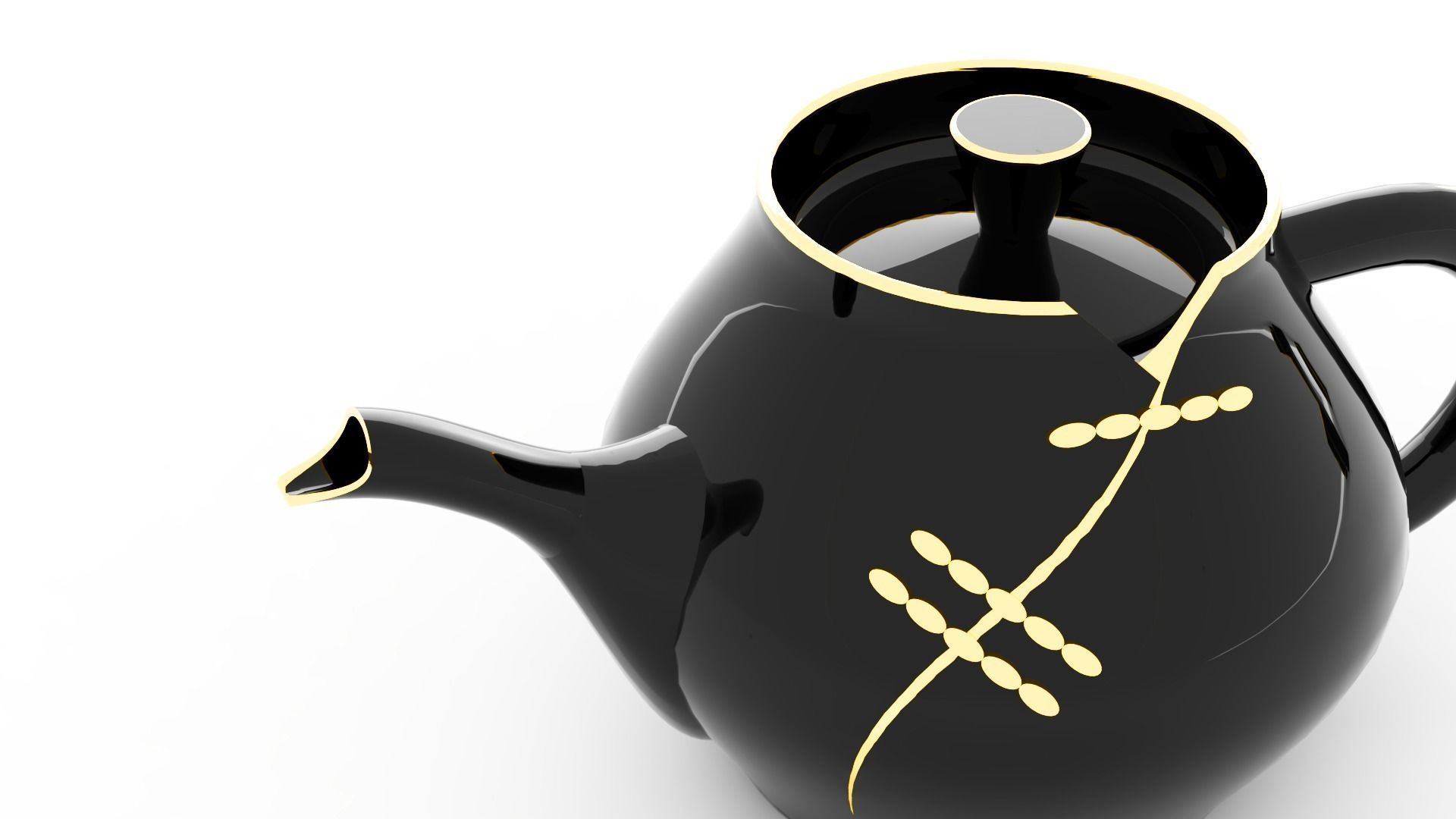 Chinese tea set 3D model_3