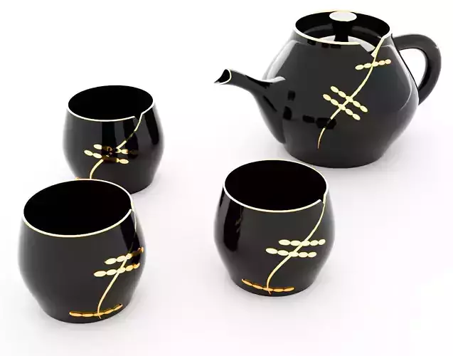 Chinese tea set 3D model