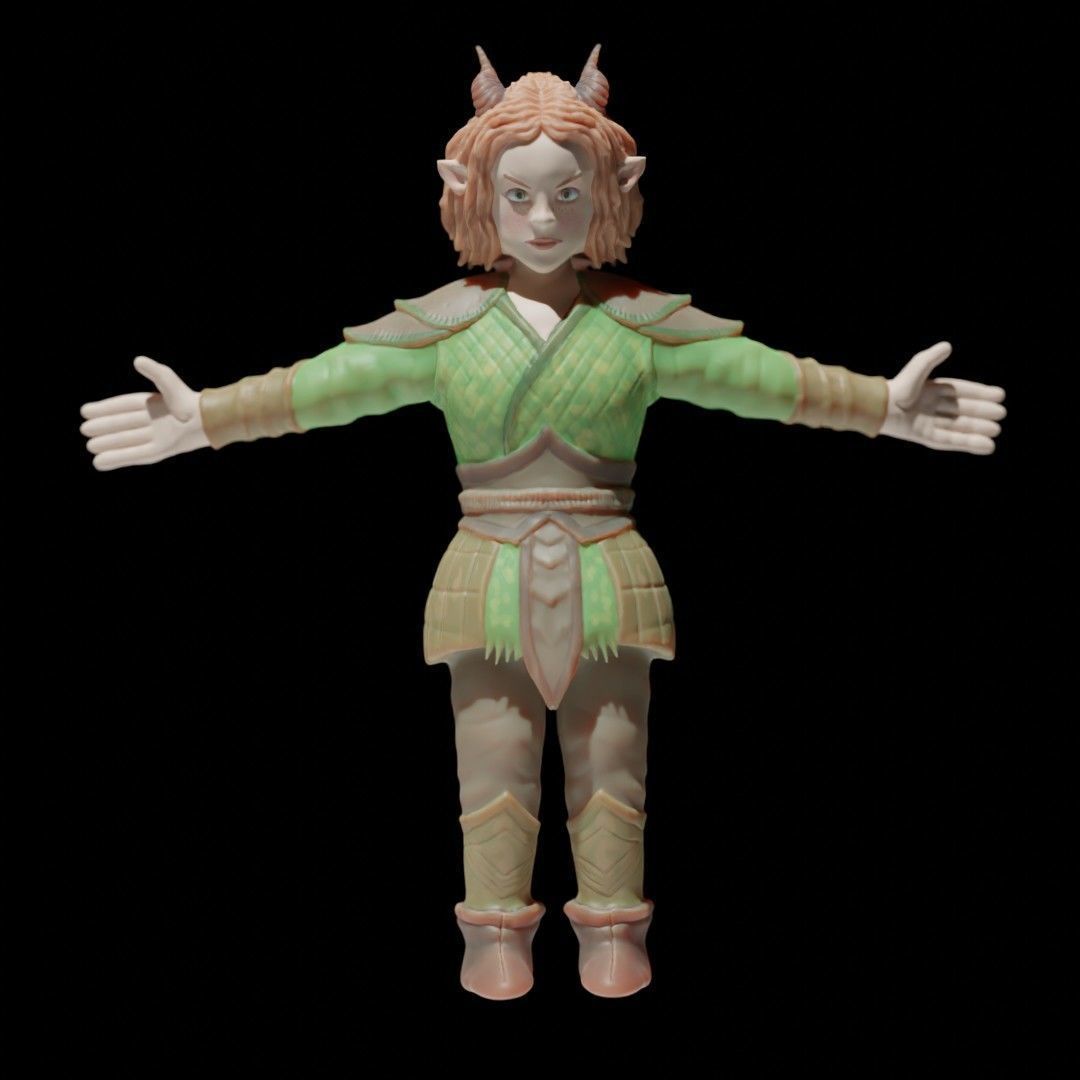 Doric the Druid Miniature 3D print model_3