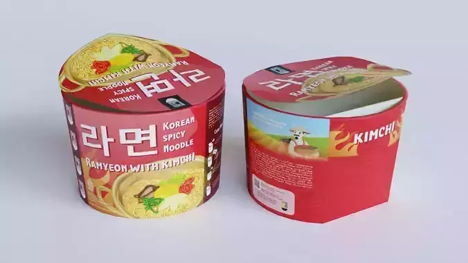 Cup Noodle 3D Modeling Low-poly 3D model