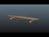 Rigged Longboard Free 3D model_1