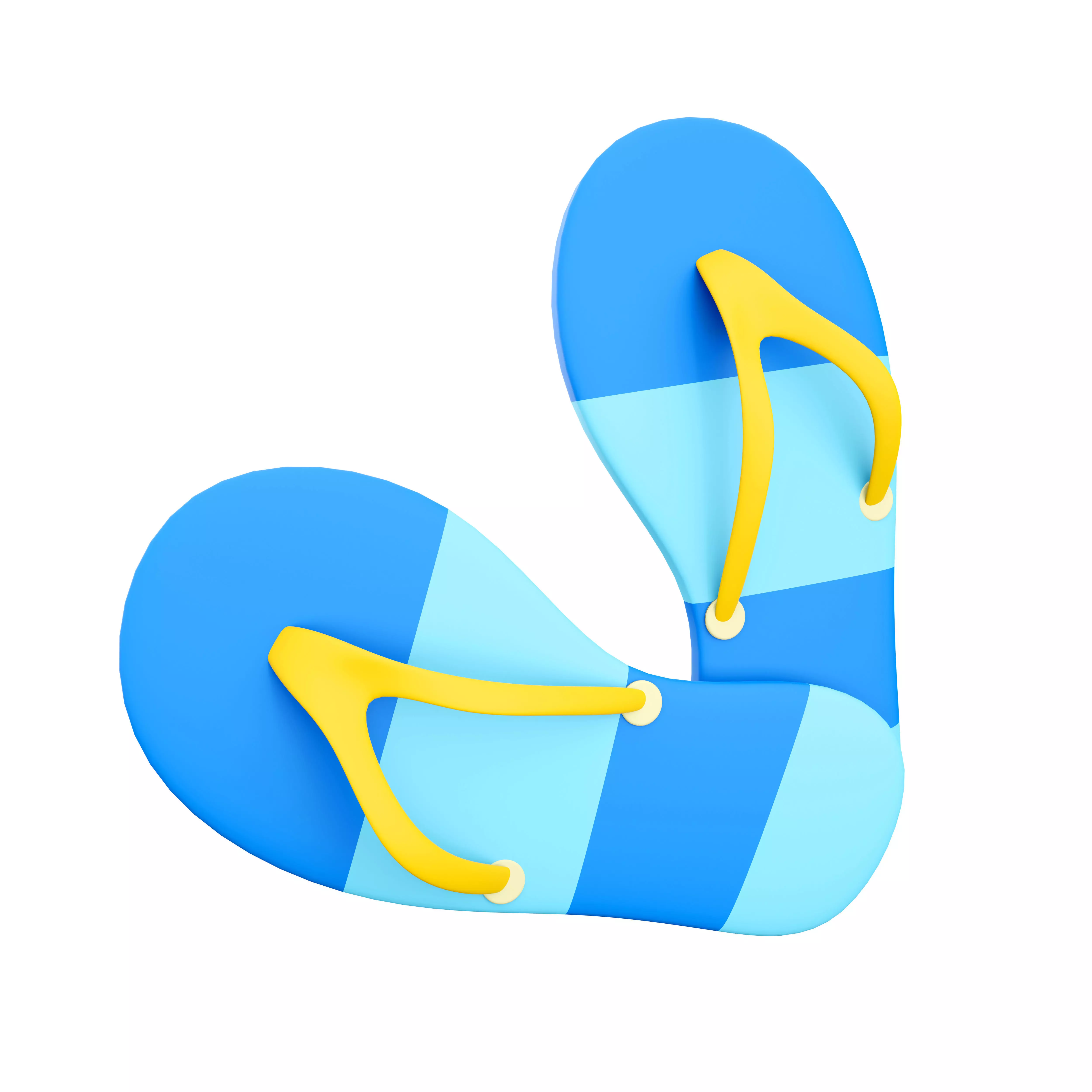 3d beach slippers icon 3D model_0