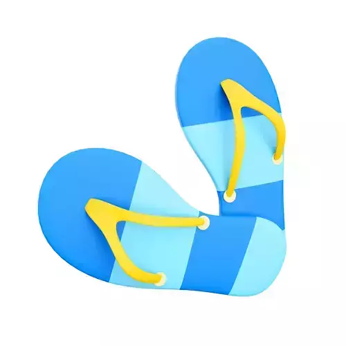 3d beach slippers icon