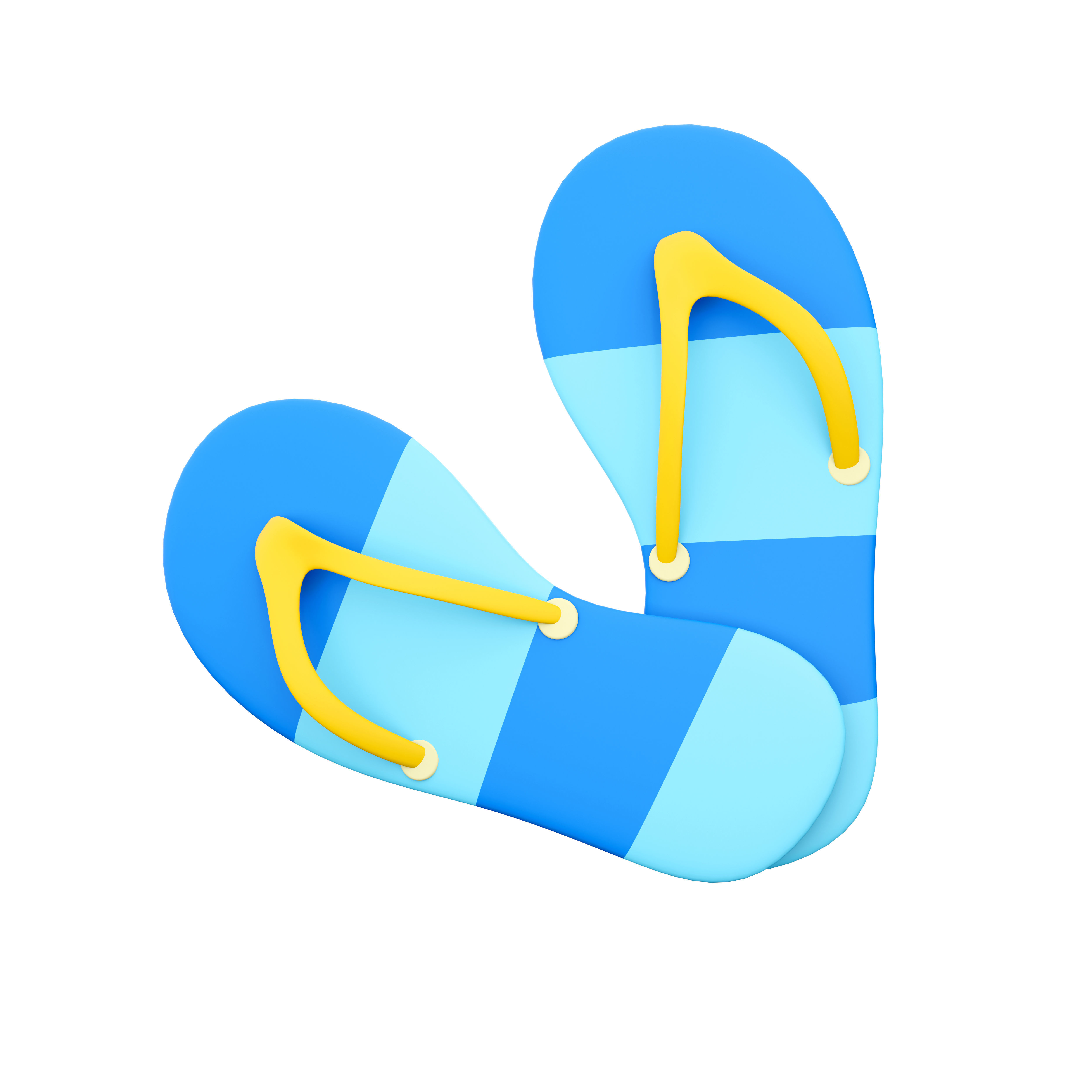 3d beach slippers icon 3D model_2