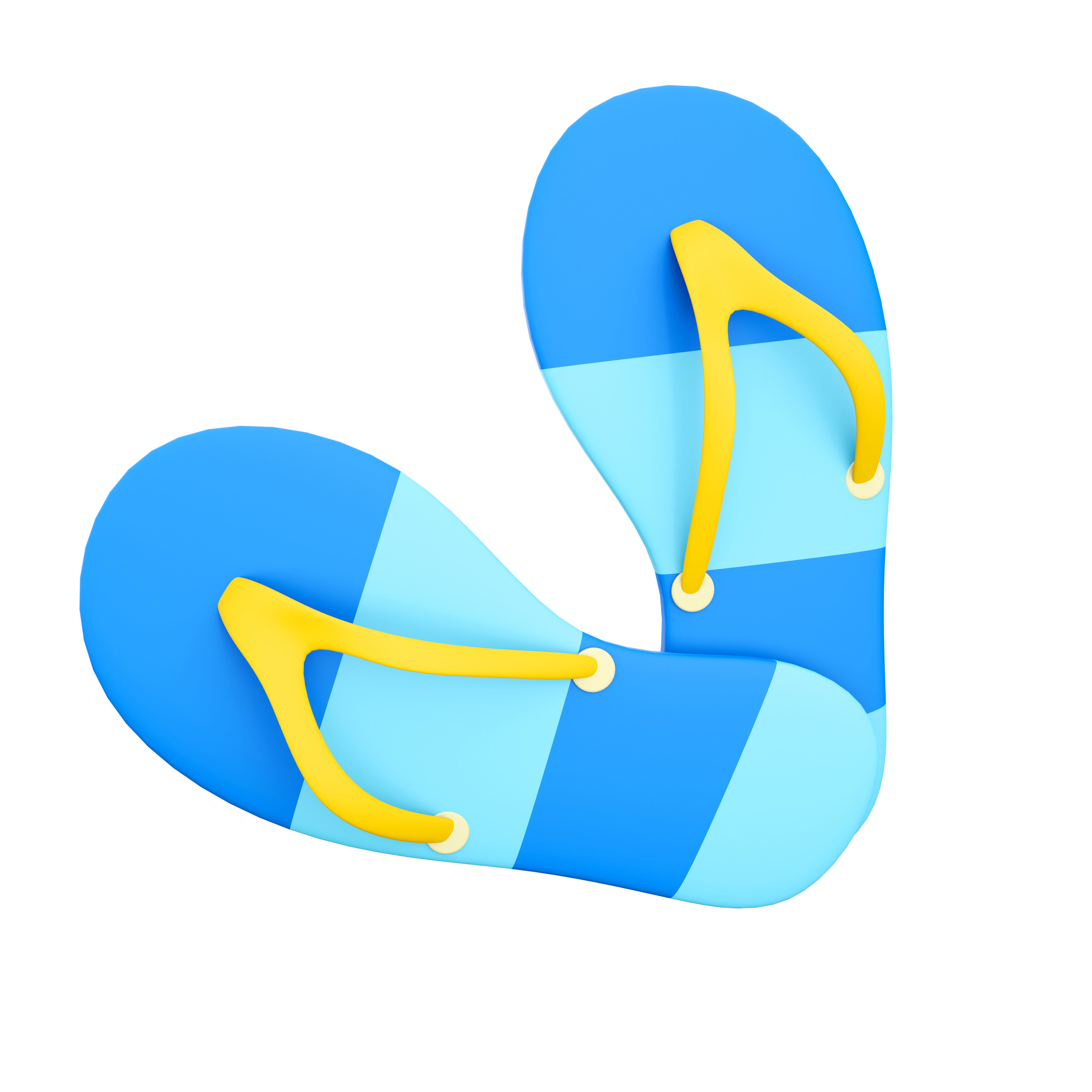 3d beach slippers icon 3D model_3
