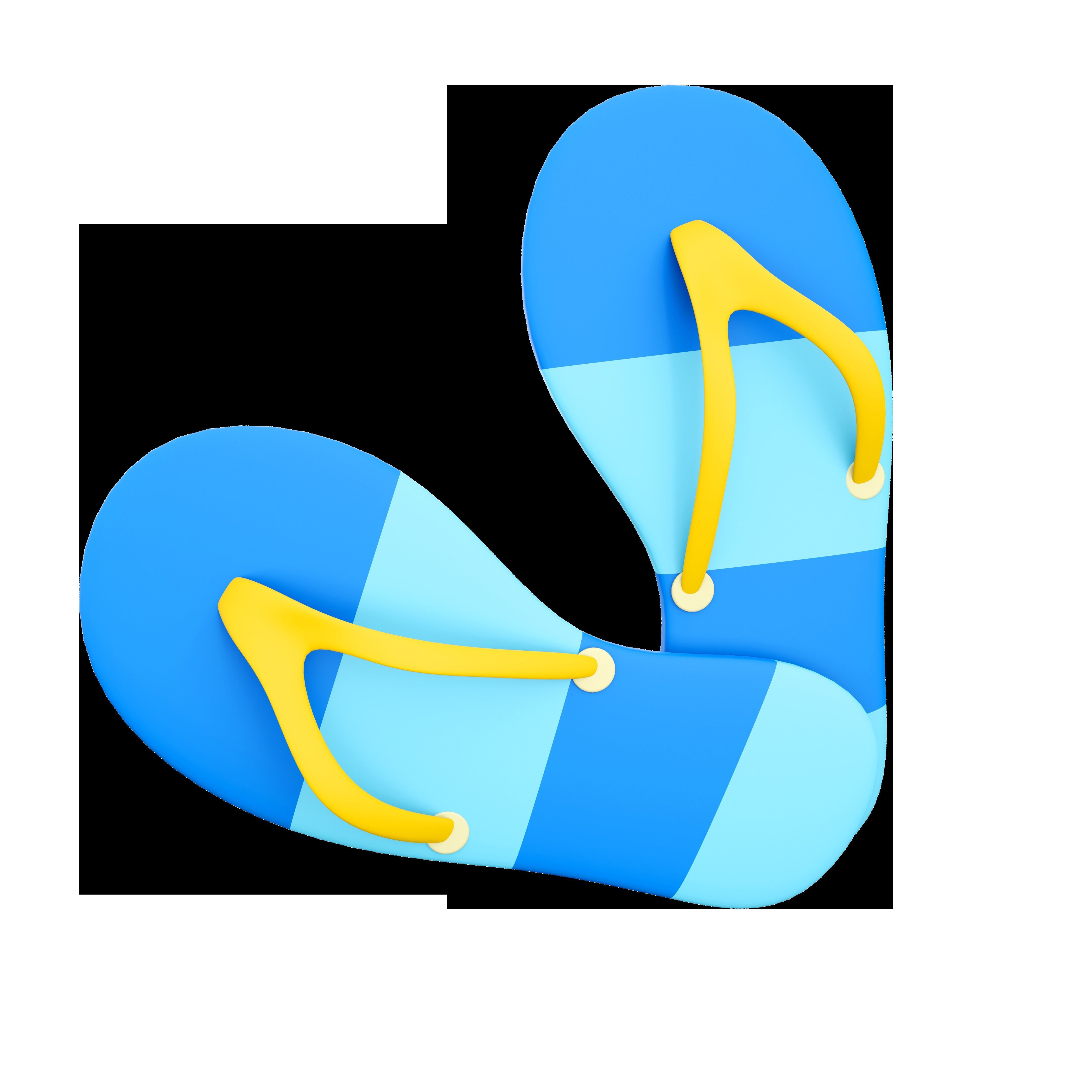 3d beach slippers icon 3D model_4