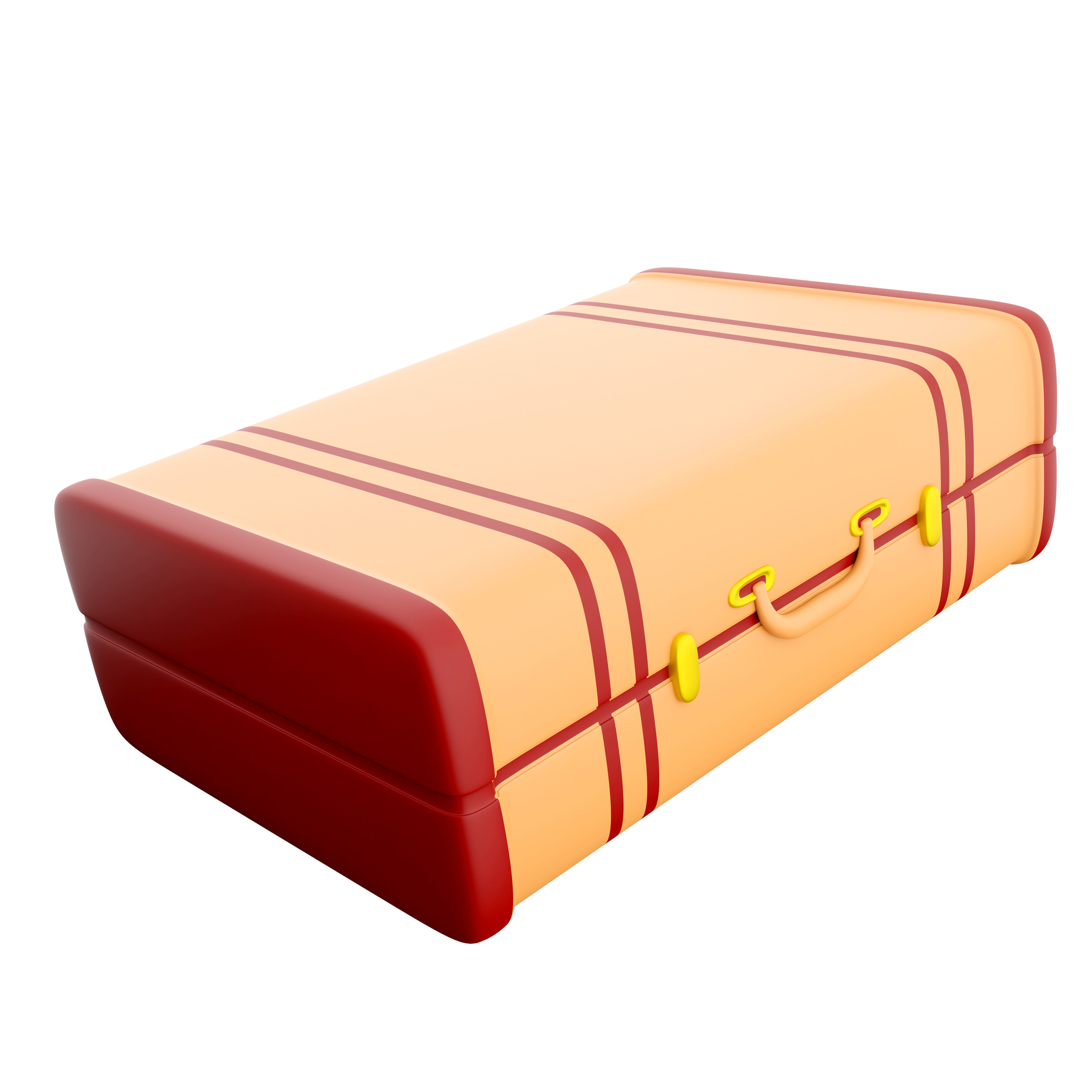 3d old travel bag icon 3D model_3