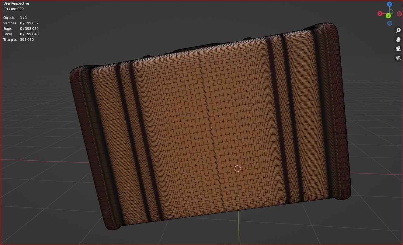 3d old travel bag icon 3D model_6