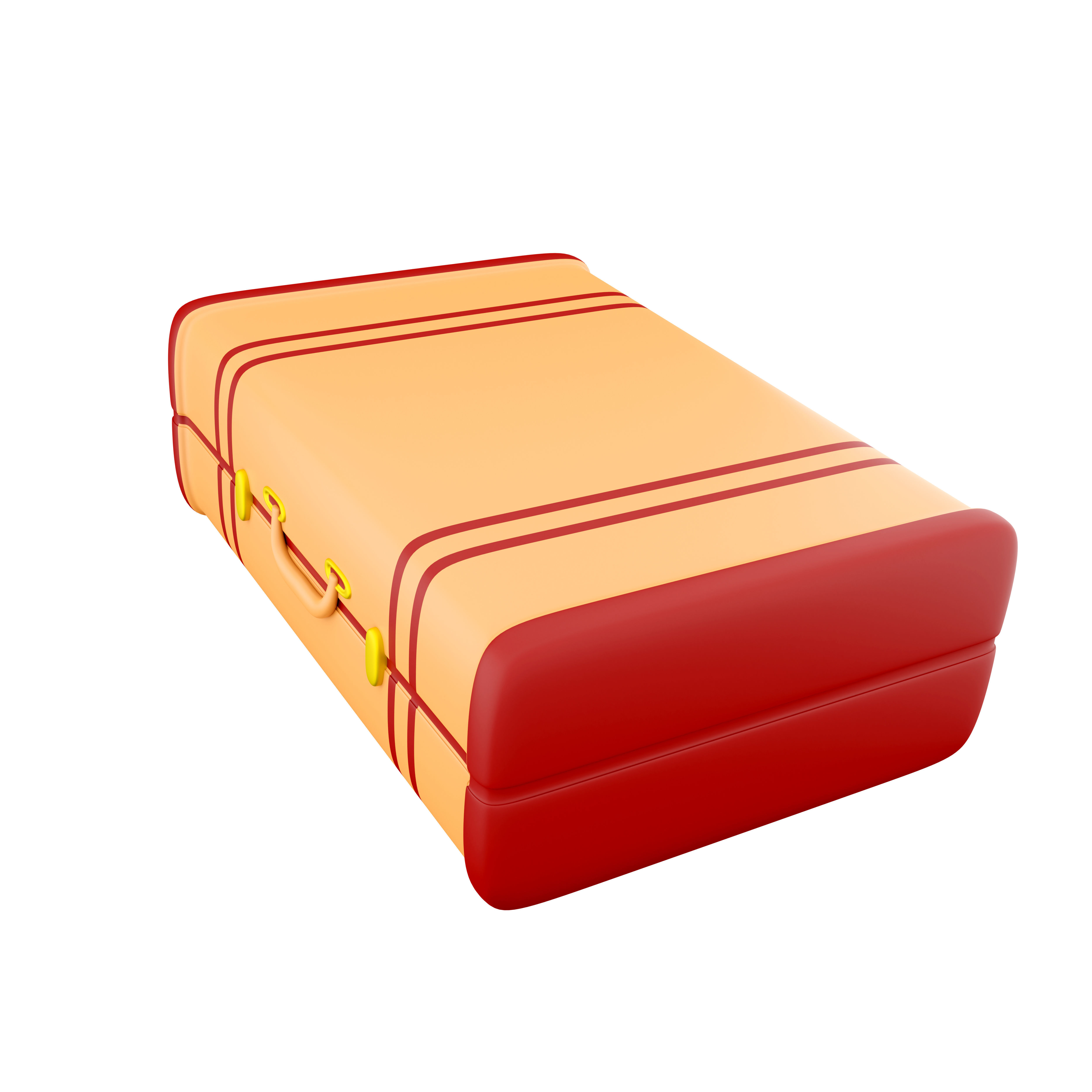 3d old travel bag icon 3D model_2