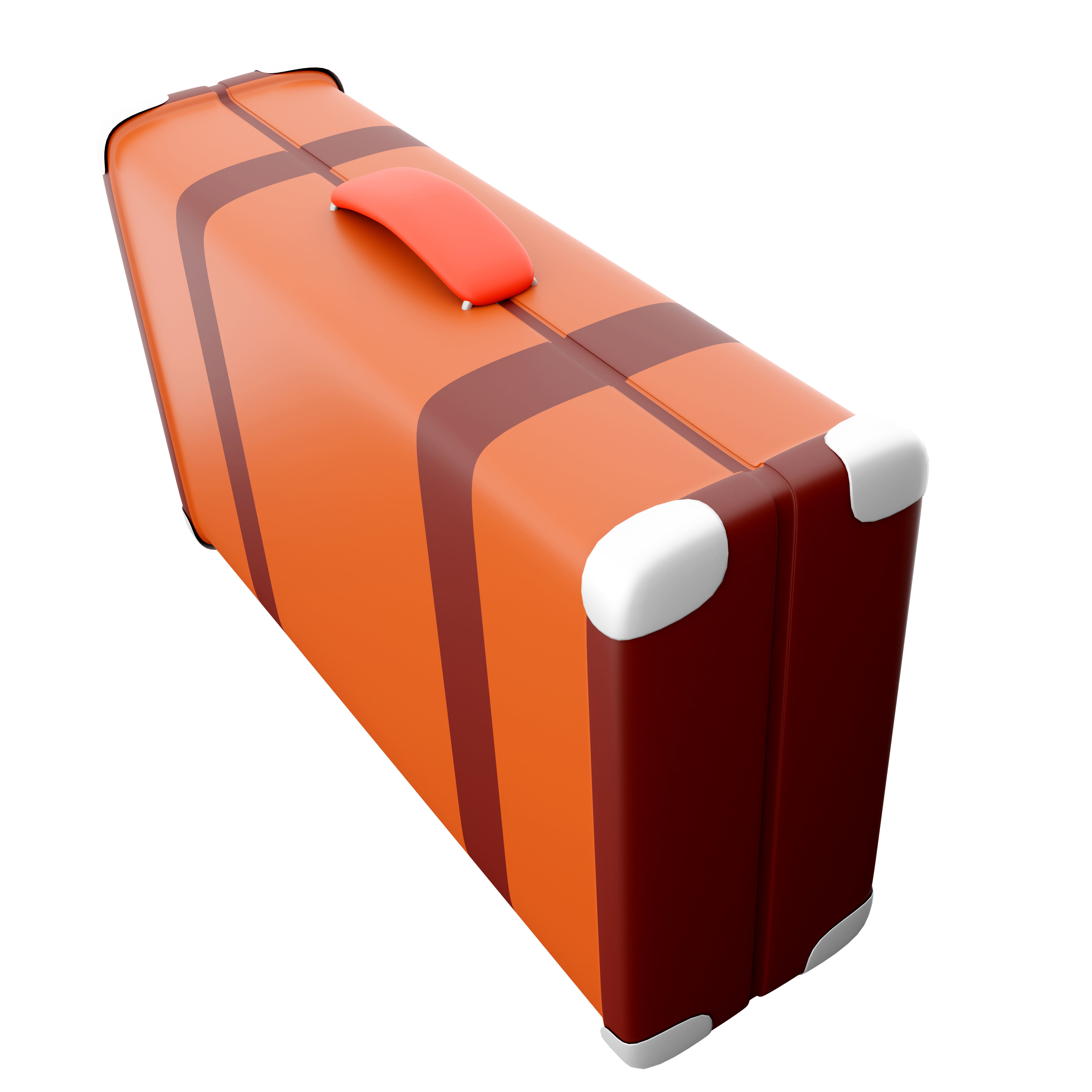 3d  brown suitcase icon 3D model_5