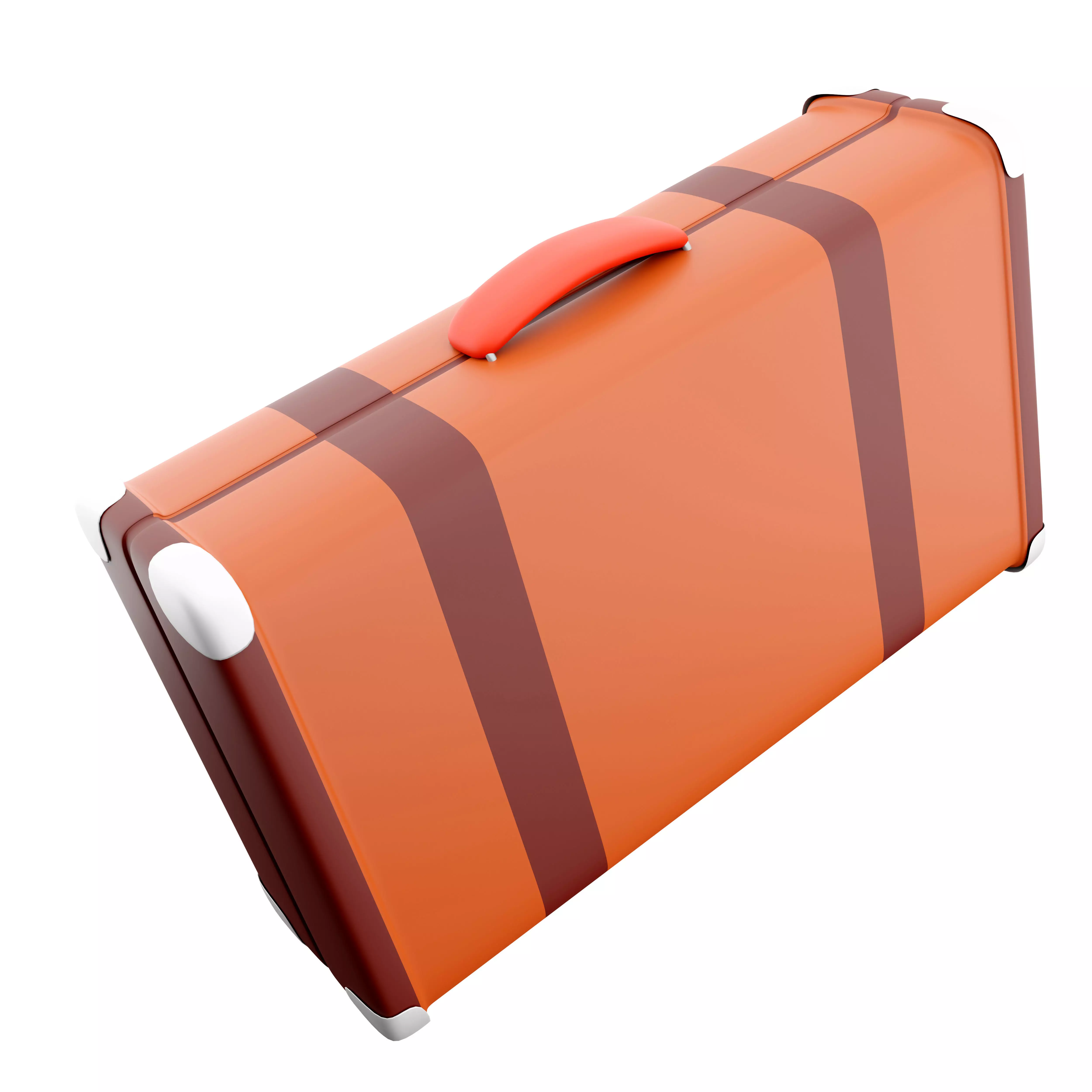3d  brown suitcase icon 3D model_0