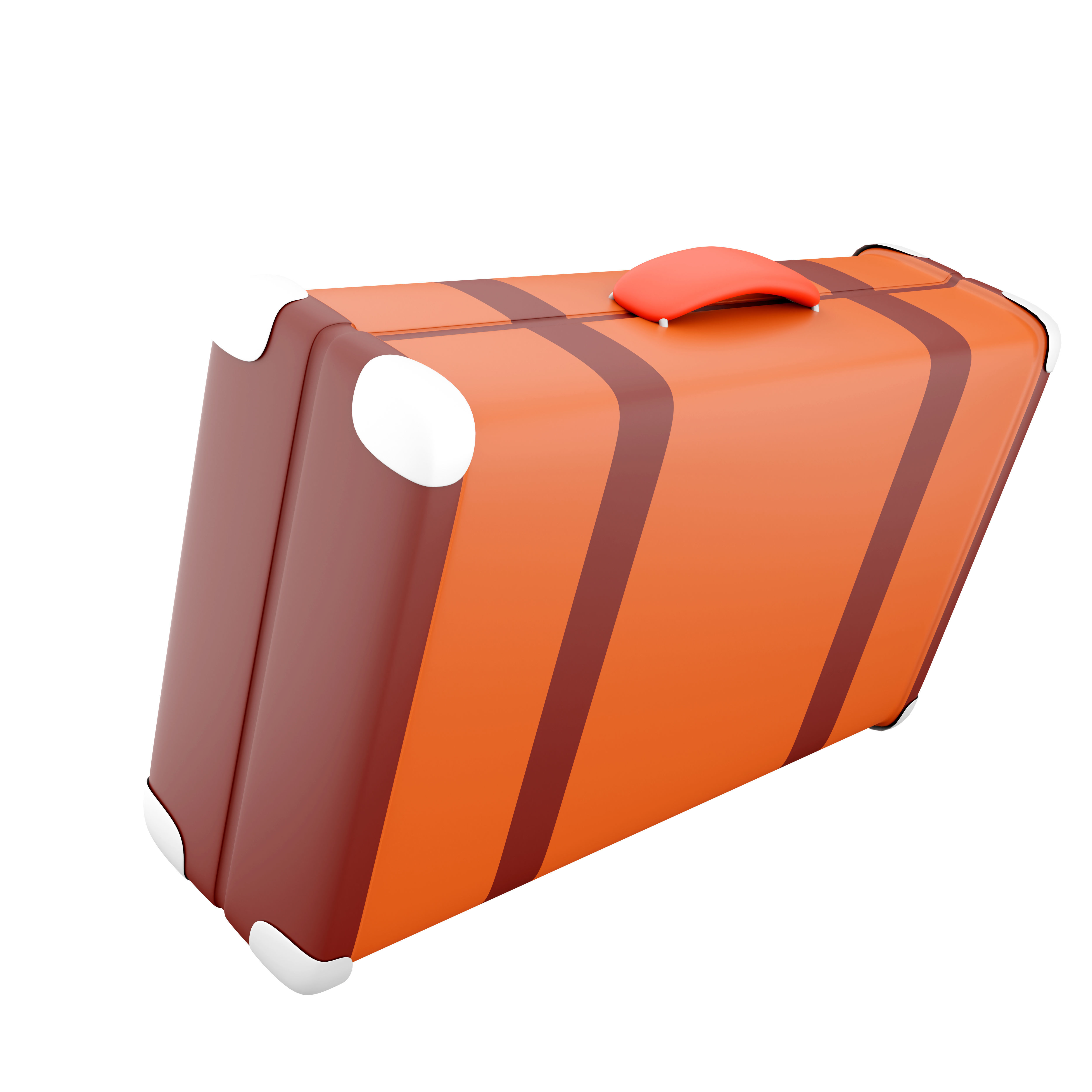 3d  brown suitcase icon 3D model_2