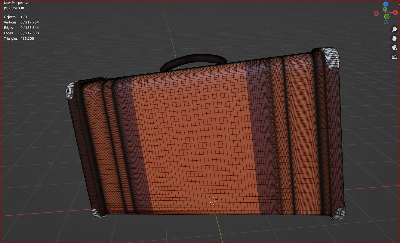 3d  brown suitcase icon 3D model_6