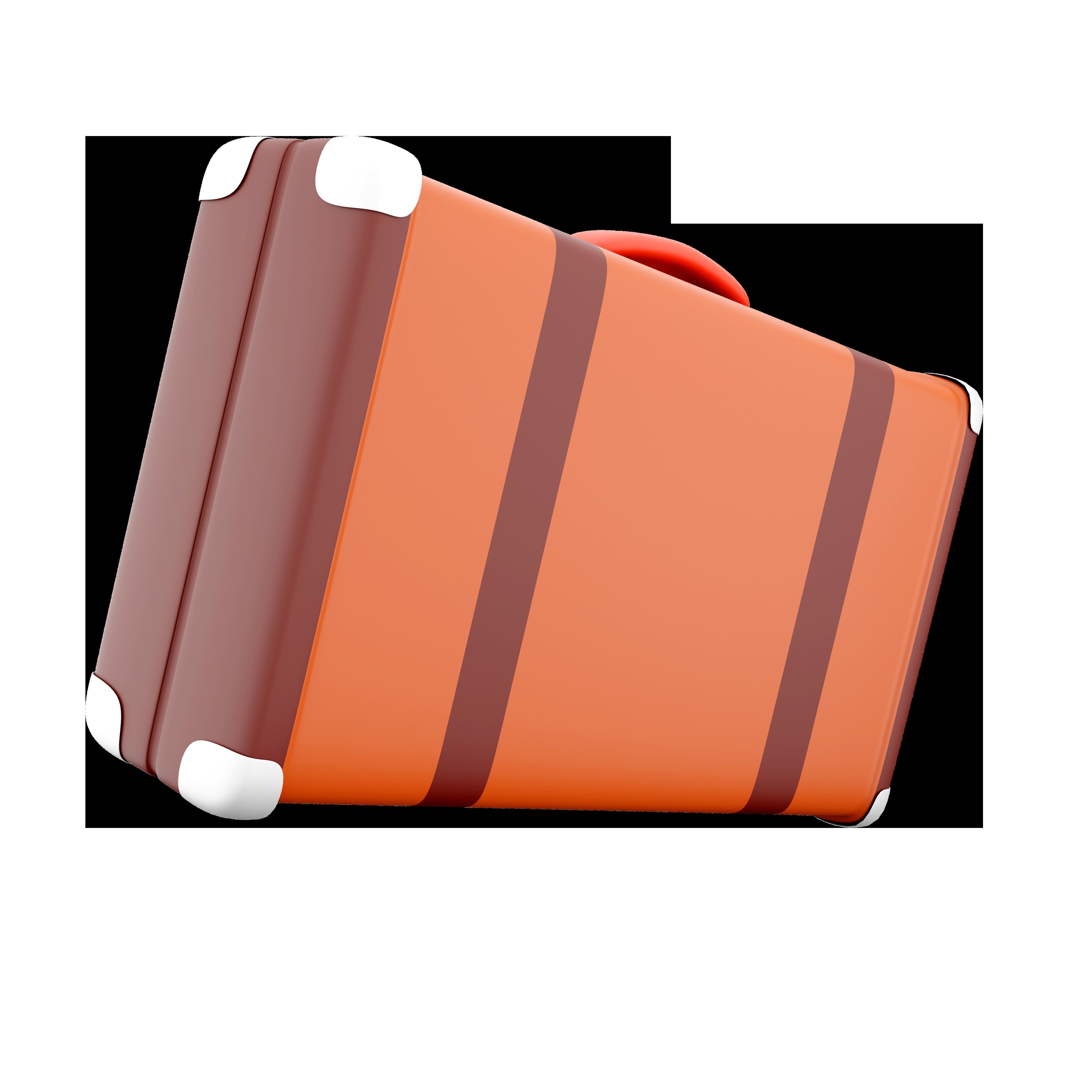 3d  brown suitcase icon 3D model_4