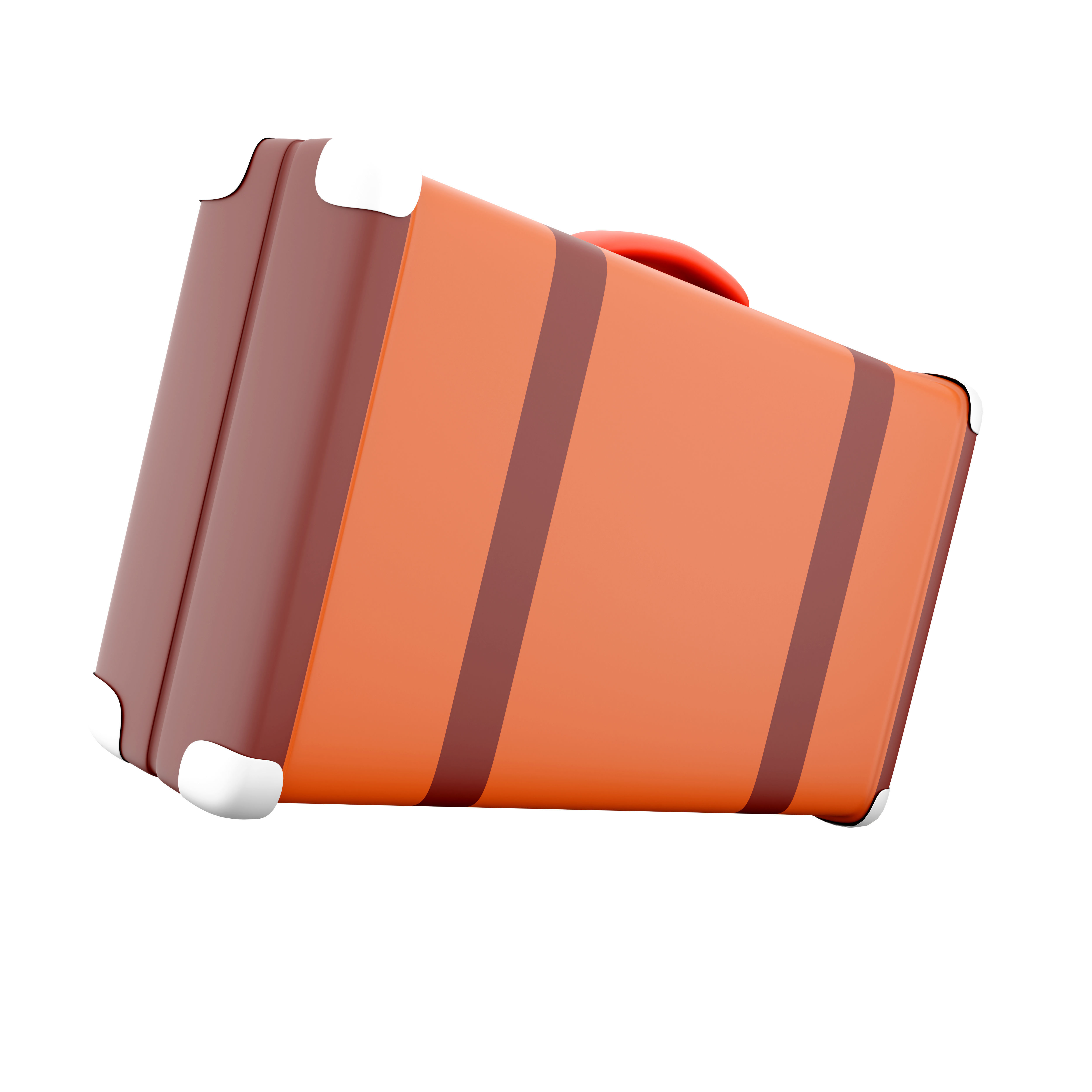 3d  brown suitcase icon 3D model_3