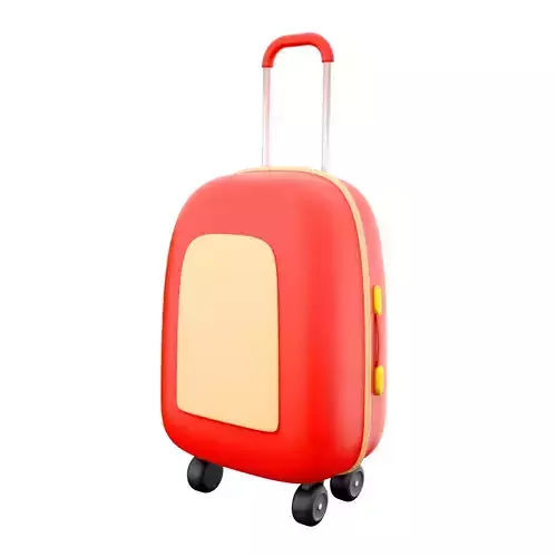 3d  red travel suitcase icon