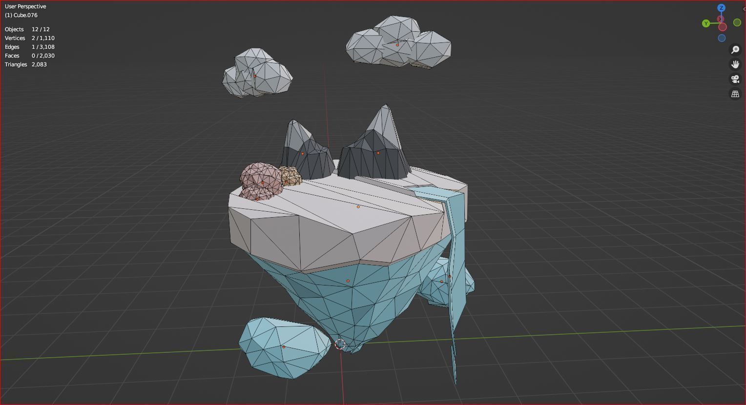 3d  fantasy white island flying in weightlessness icon 3D model_6