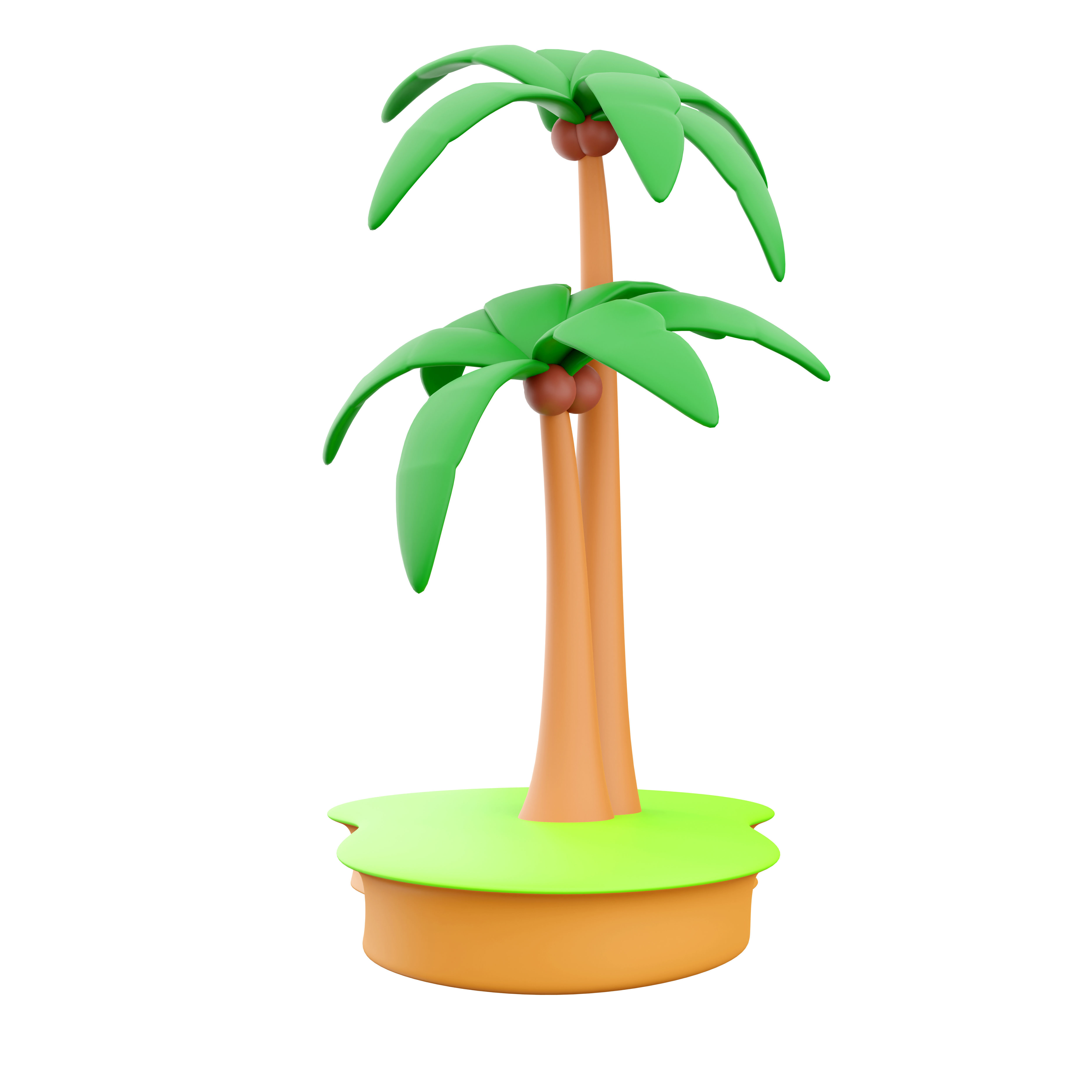 3d coconut palm tree  icon 3D model_5