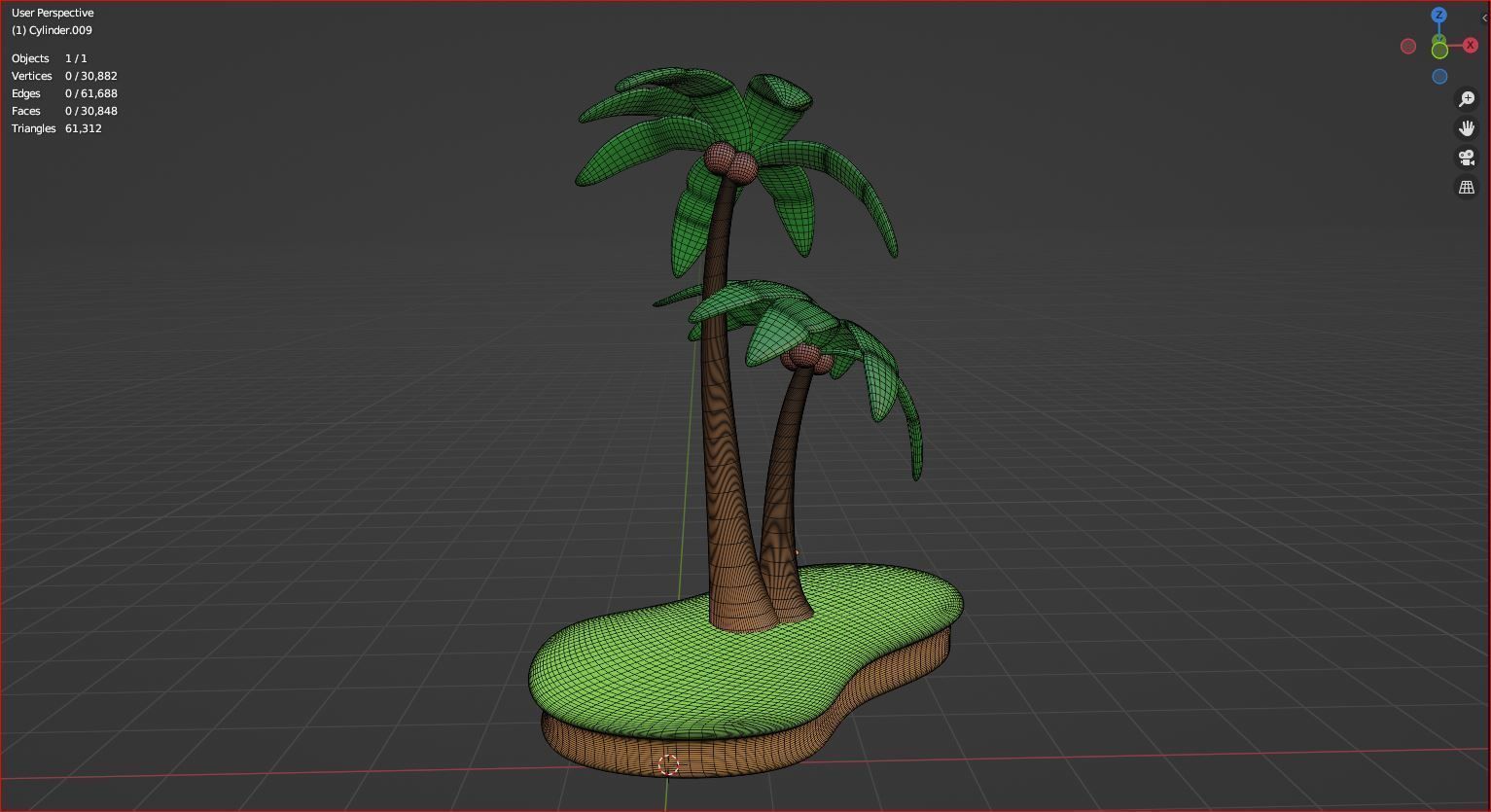 3d coconut palm tree  icon 3D model_6