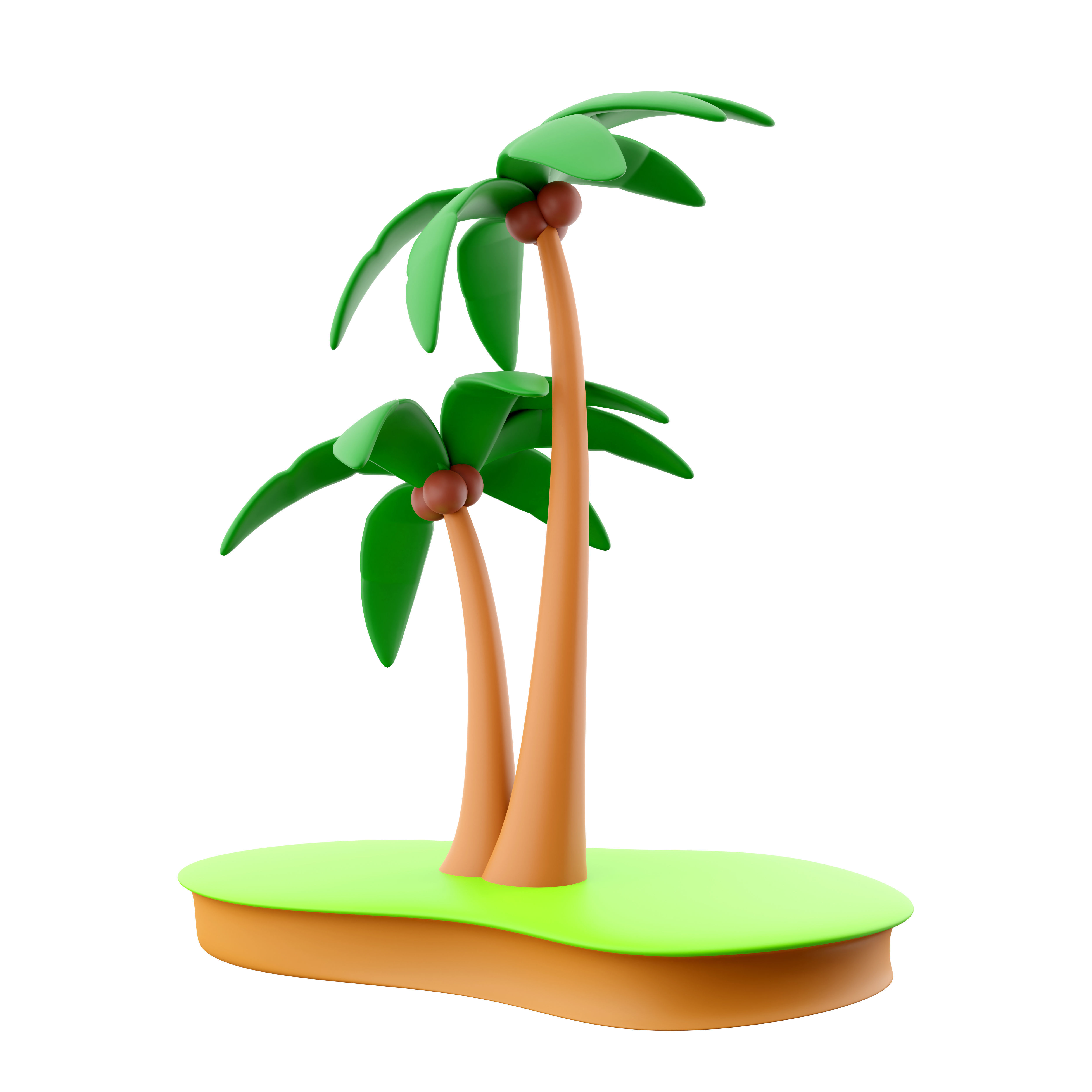 3d coconut palm tree  icon 3D model_1