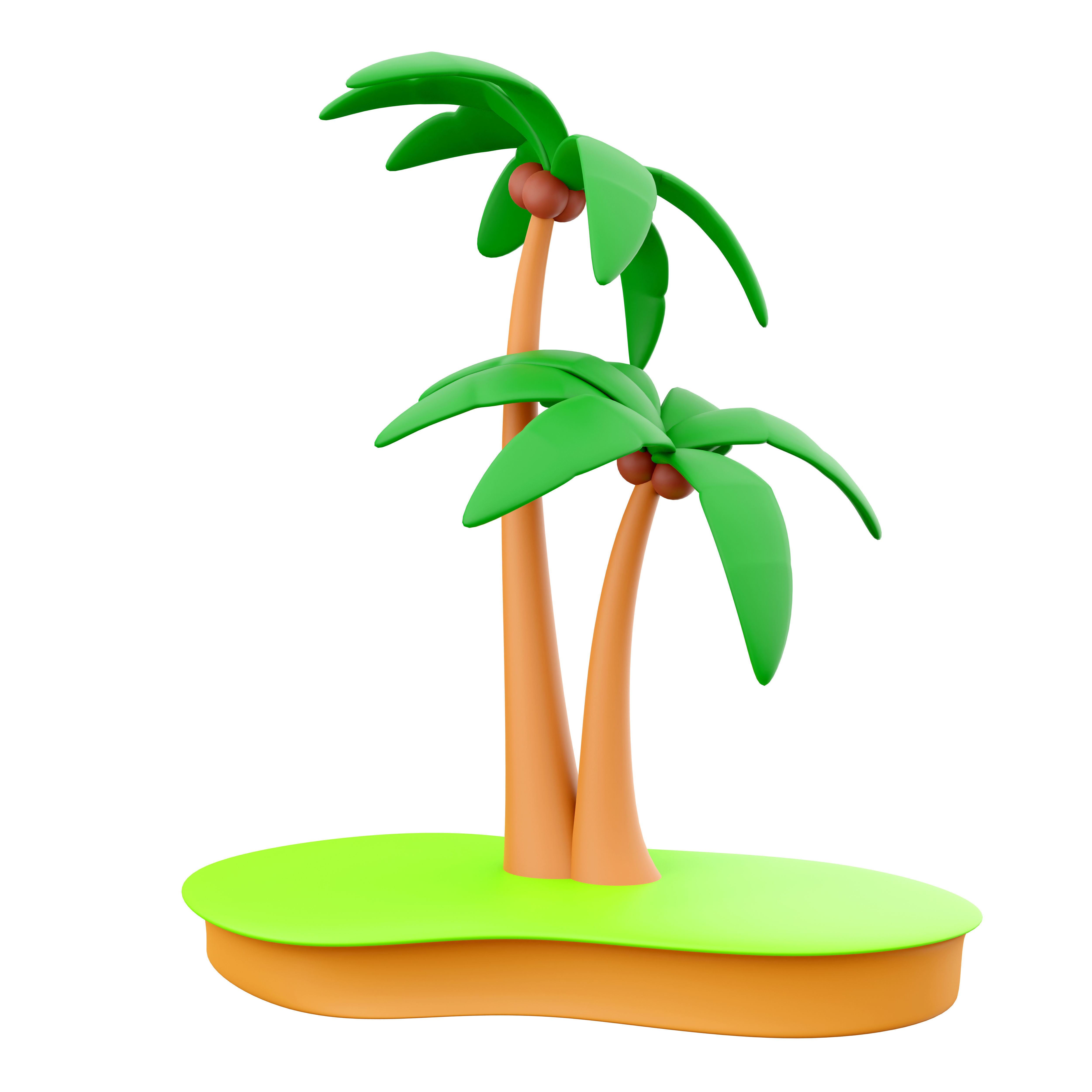 3d coconut palm tree  icon 3D model_2