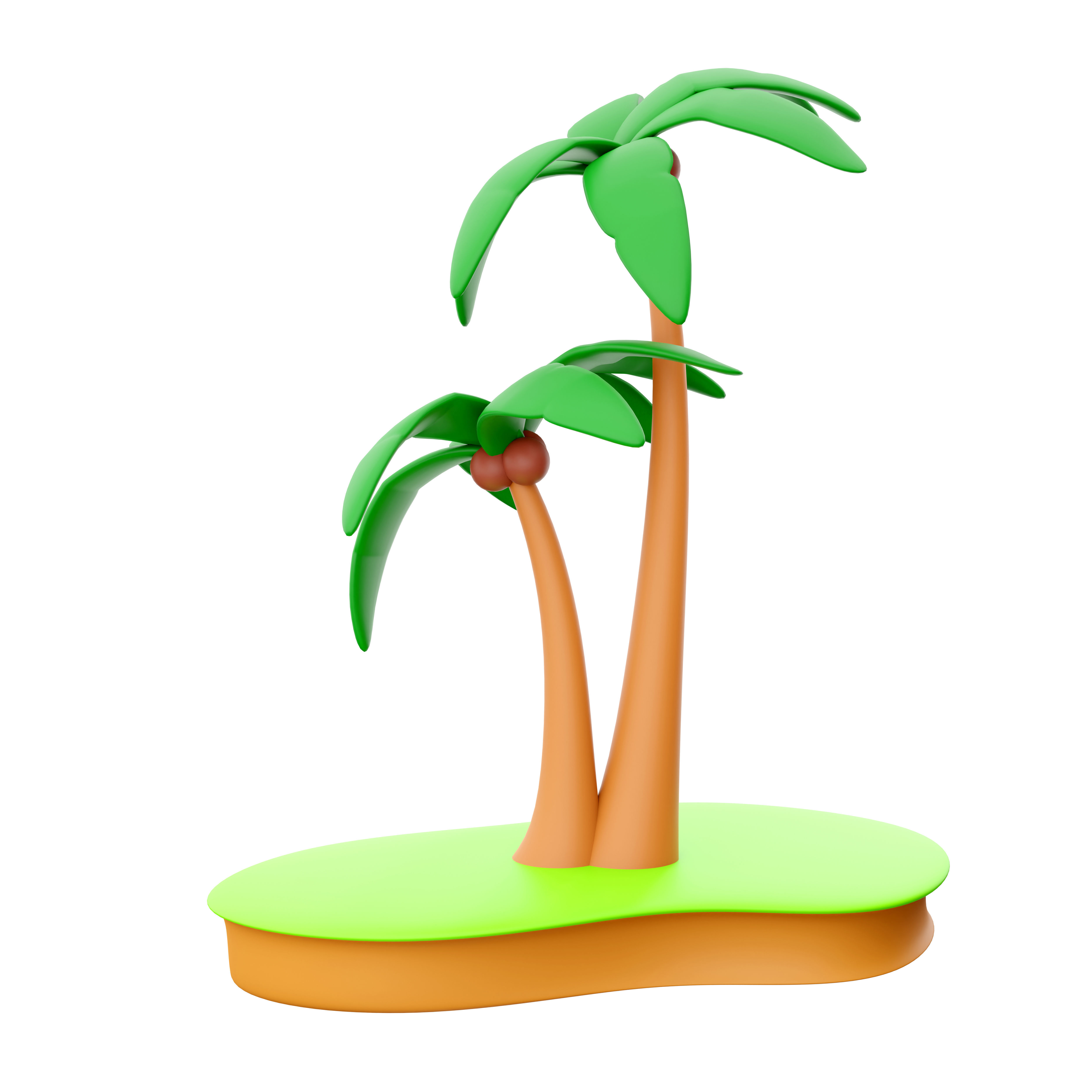 3d coconut palm tree  icon 3D model_4