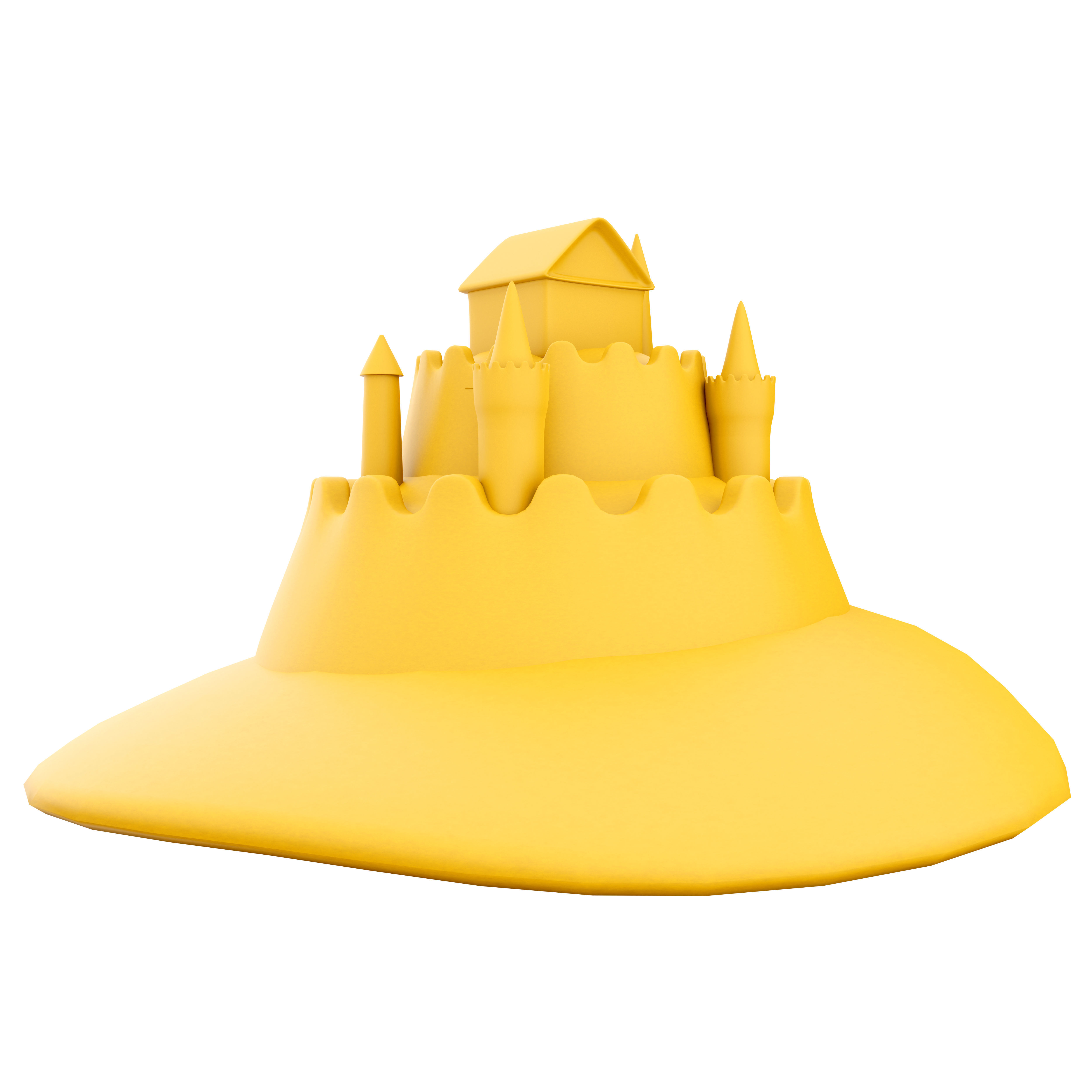 3d sand castle on beach summer icon 3D model | CGTrader