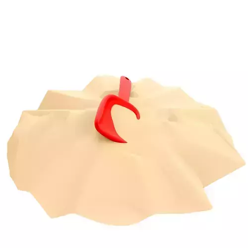 3d  red shovel with a sand icon