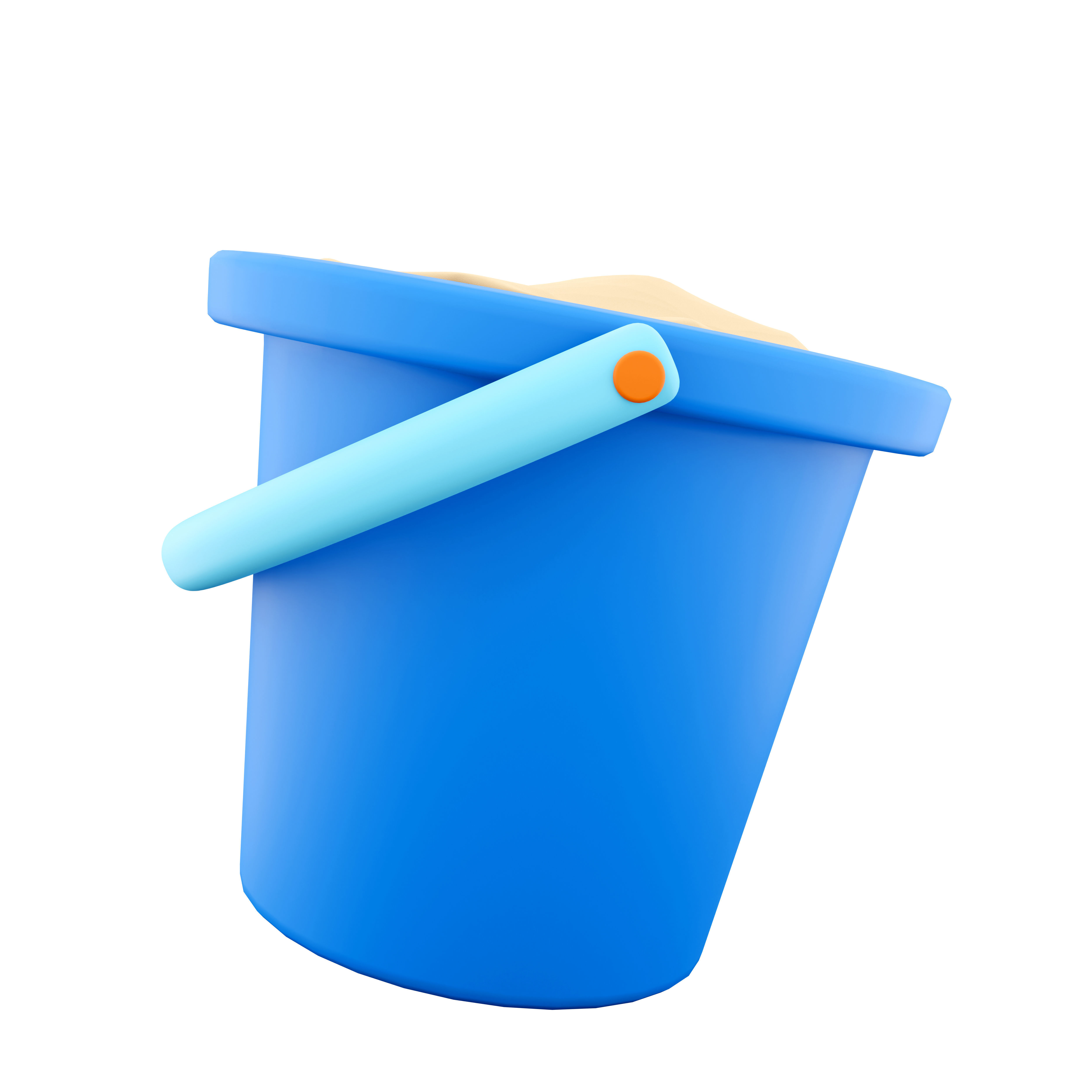 3d Bucket with a sand icon 3D model_1