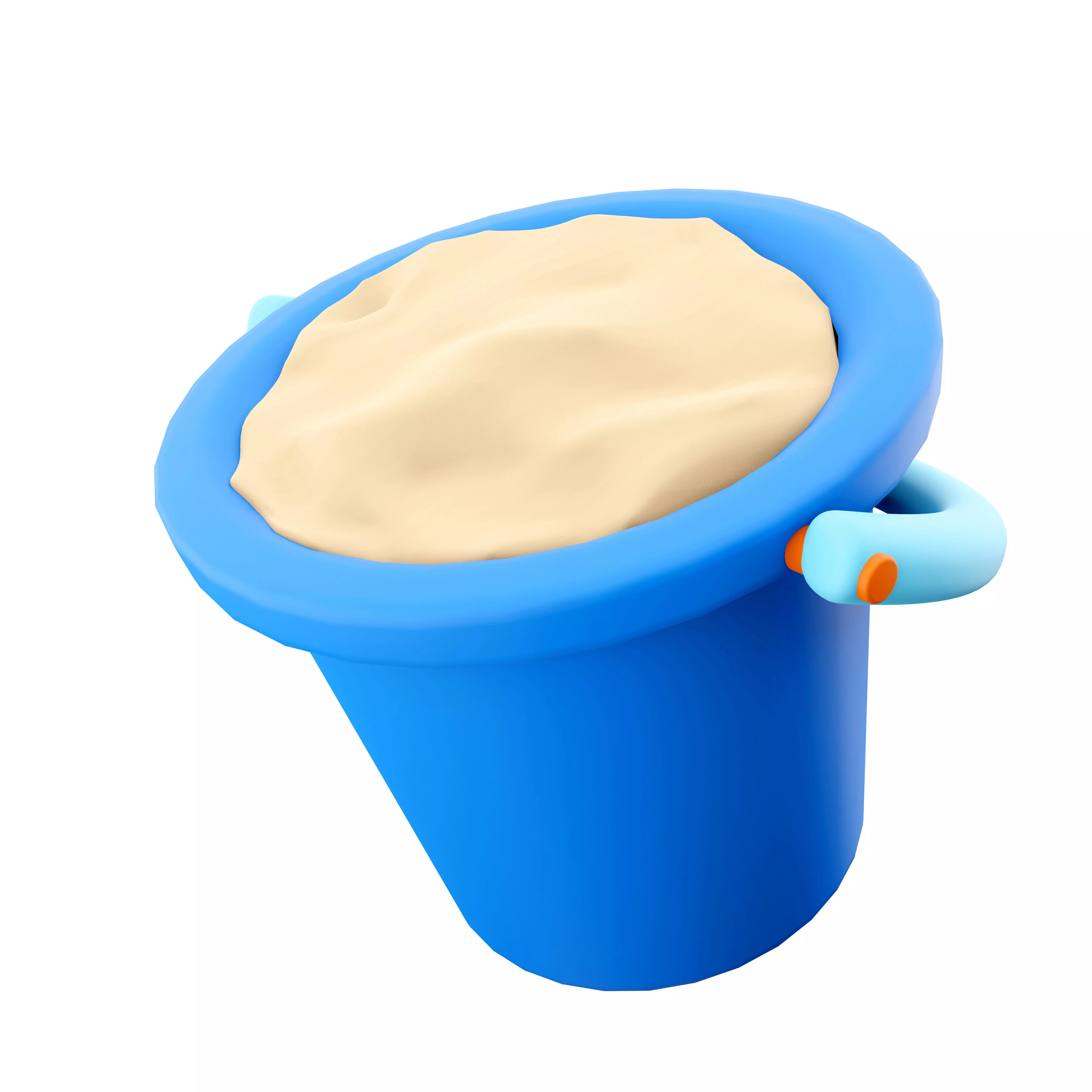 3d Bucket with a sand icon 3D model_0