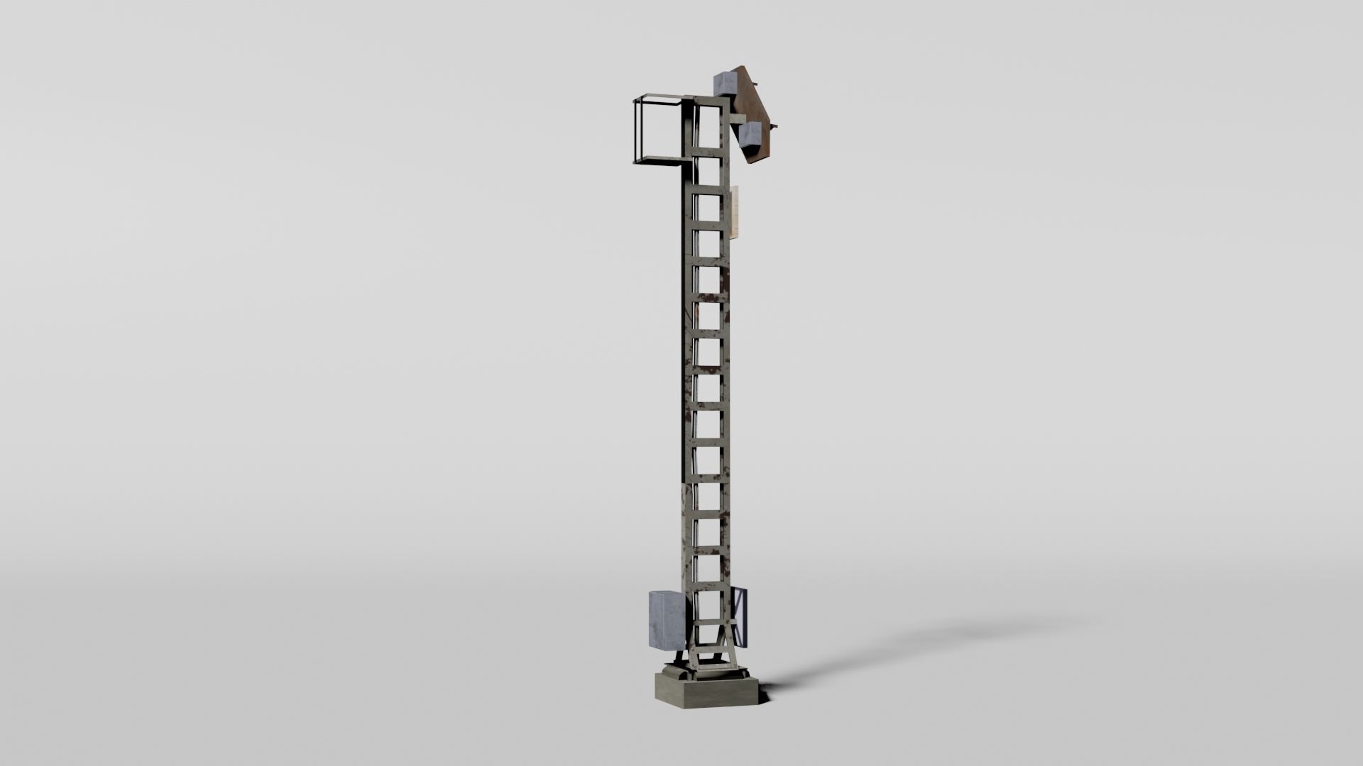 Trackside distant signal Low-poly 3D model_5