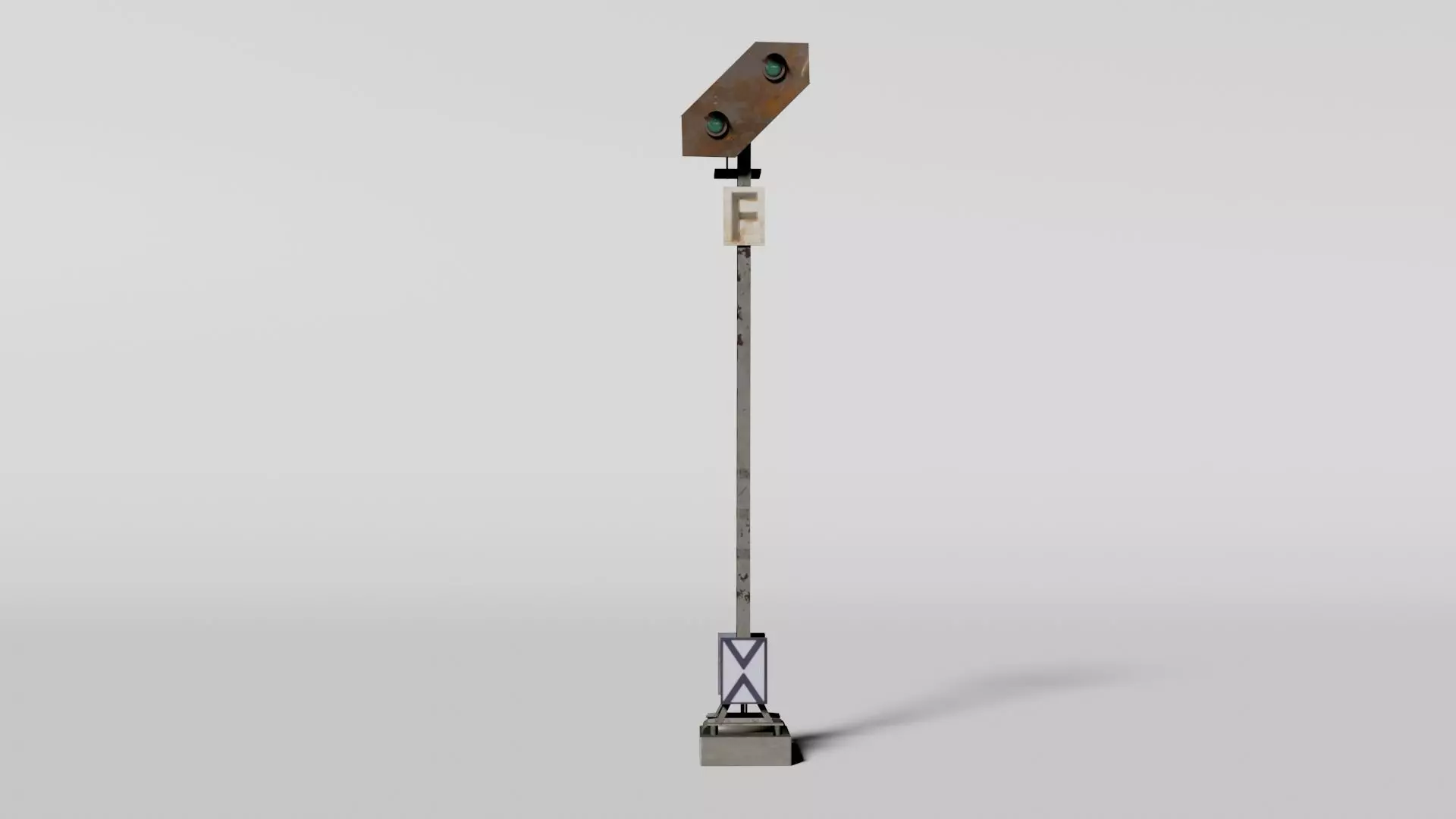 Trackside distant signal Low-poly 3D model_0