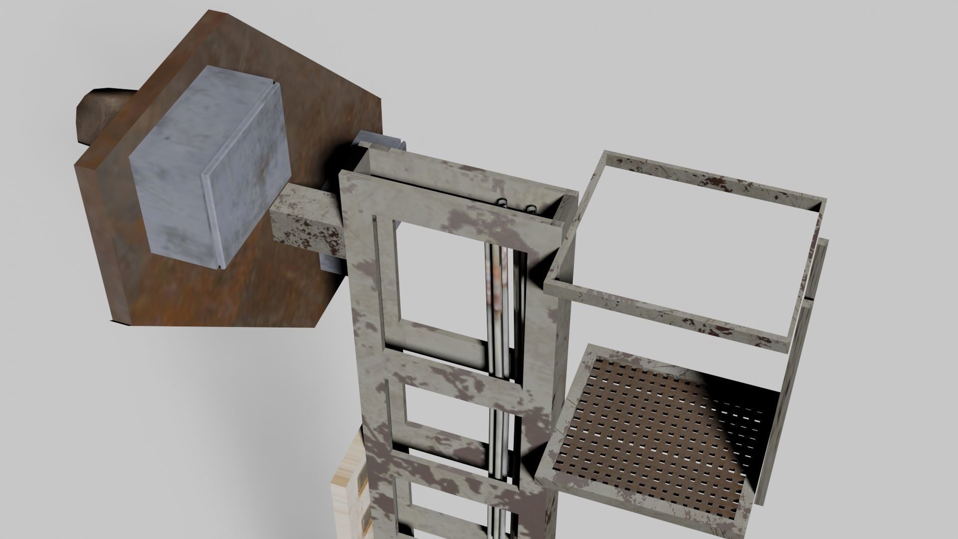 Trackside distant signal Low-poly 3D model_7