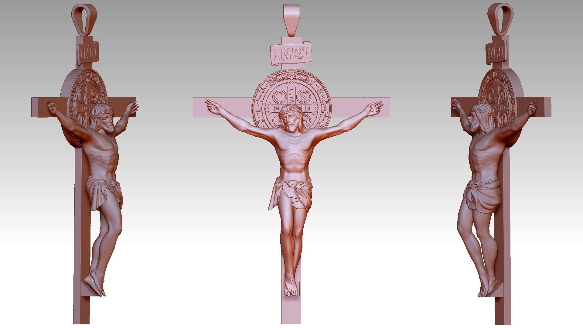 The Exorcism Cross with medal of Saint Benedict 3D print model_15