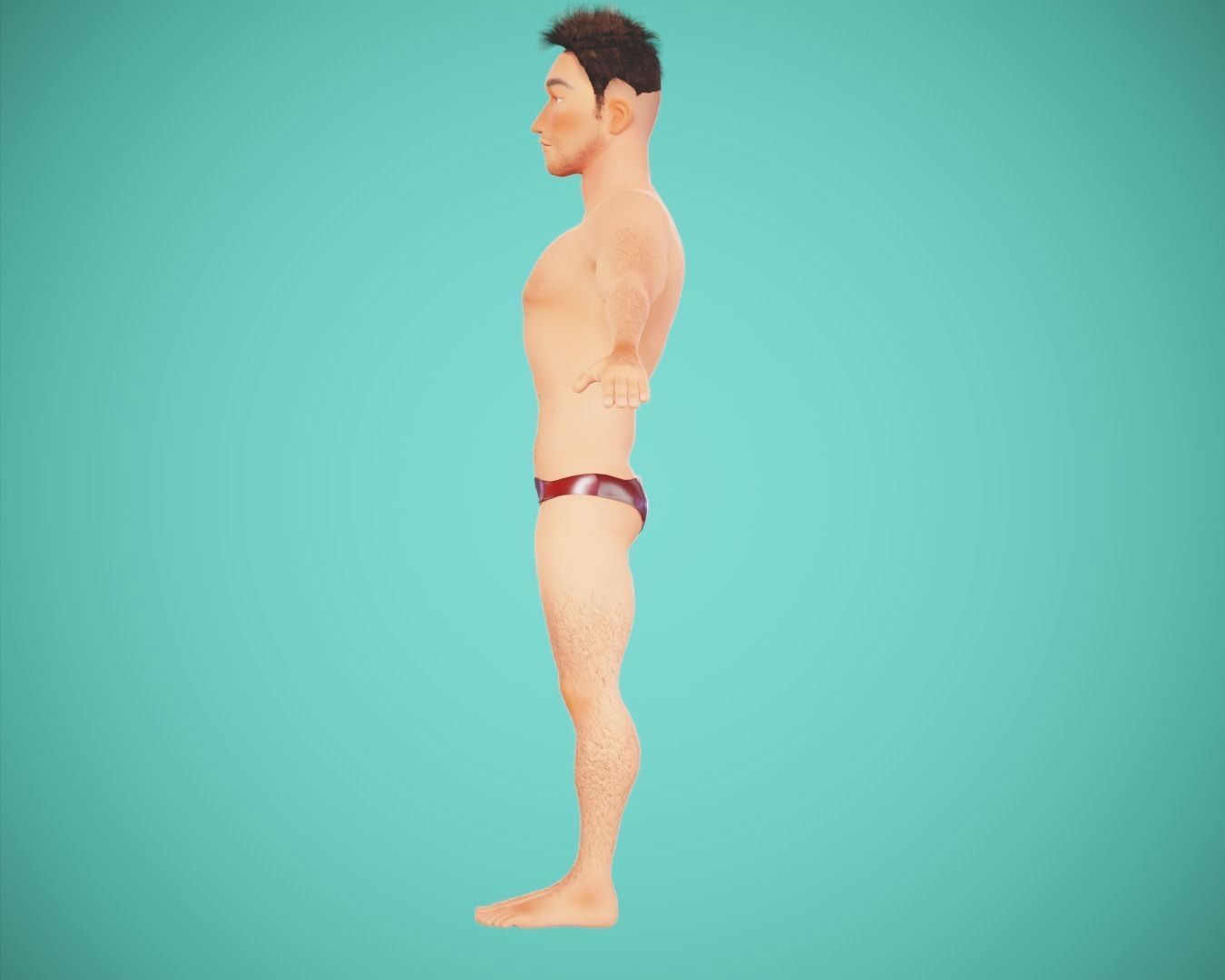 cartoon rigged  boy Low-poly 3D model_1