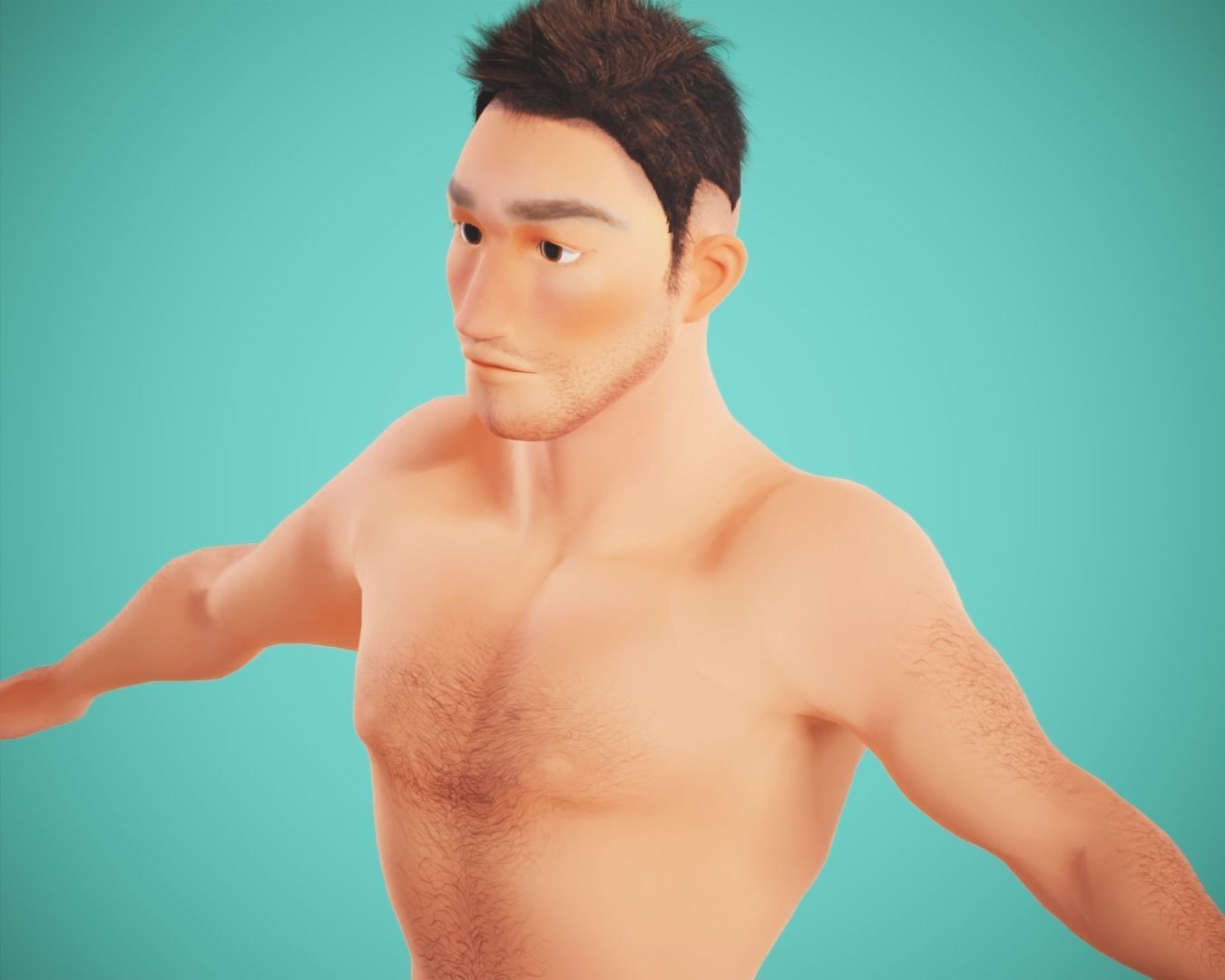 cartoon rigged  boy Low-poly 3D model_8