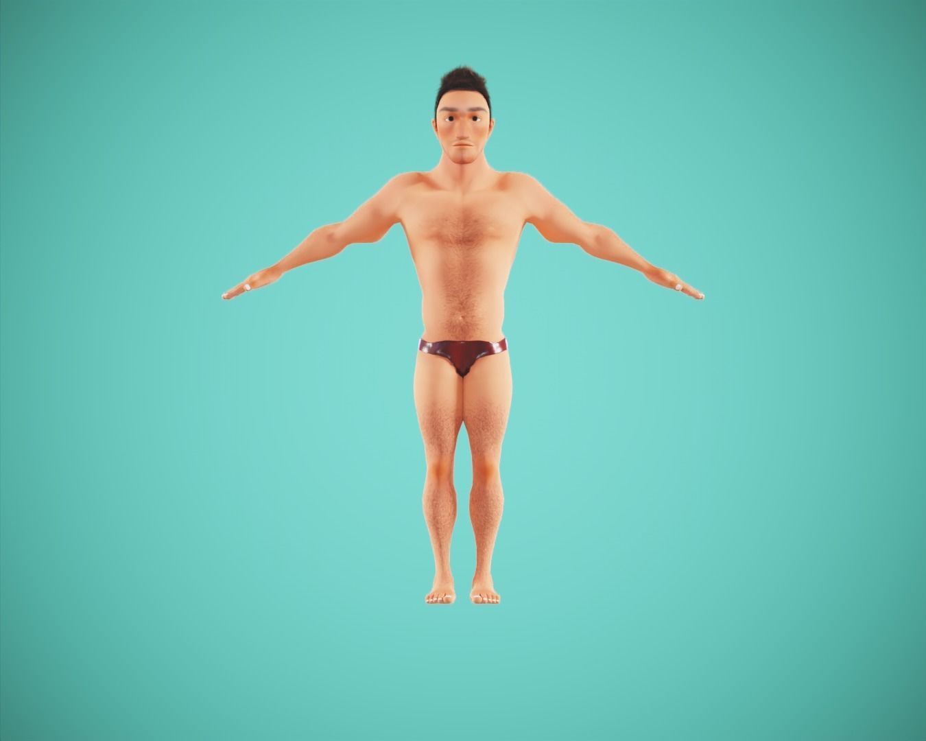 cartoon rigged  boy Low-poly 3D model_3