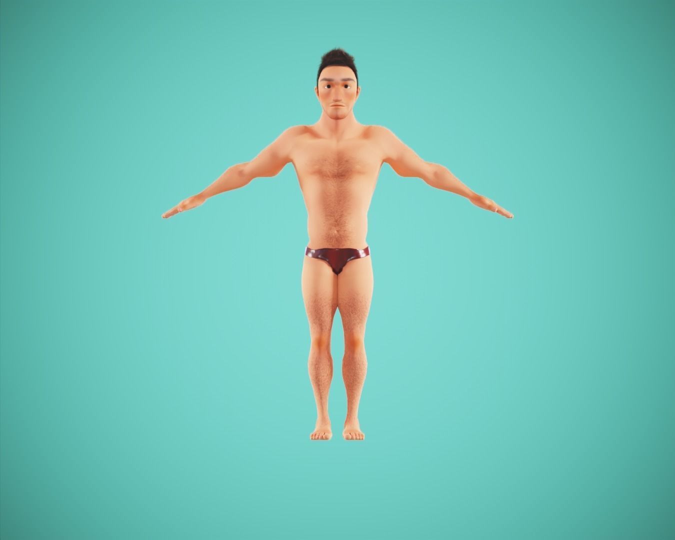 cartoon rigged  boy Low-poly 3D model_4