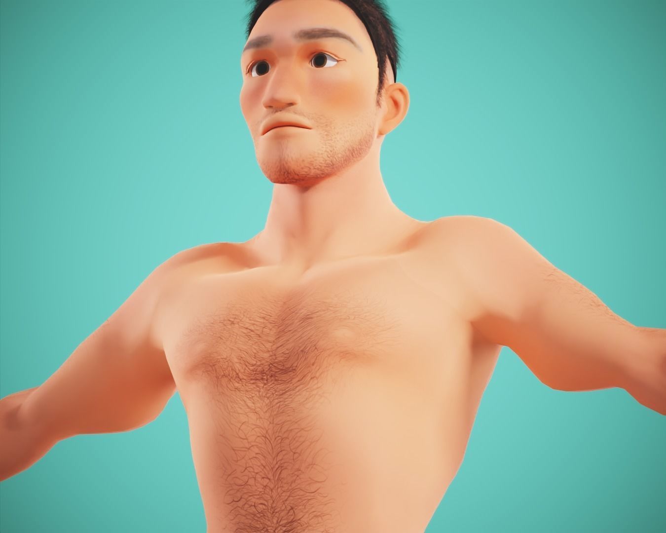 cartoon rigged  boy Low-poly 3D model_2