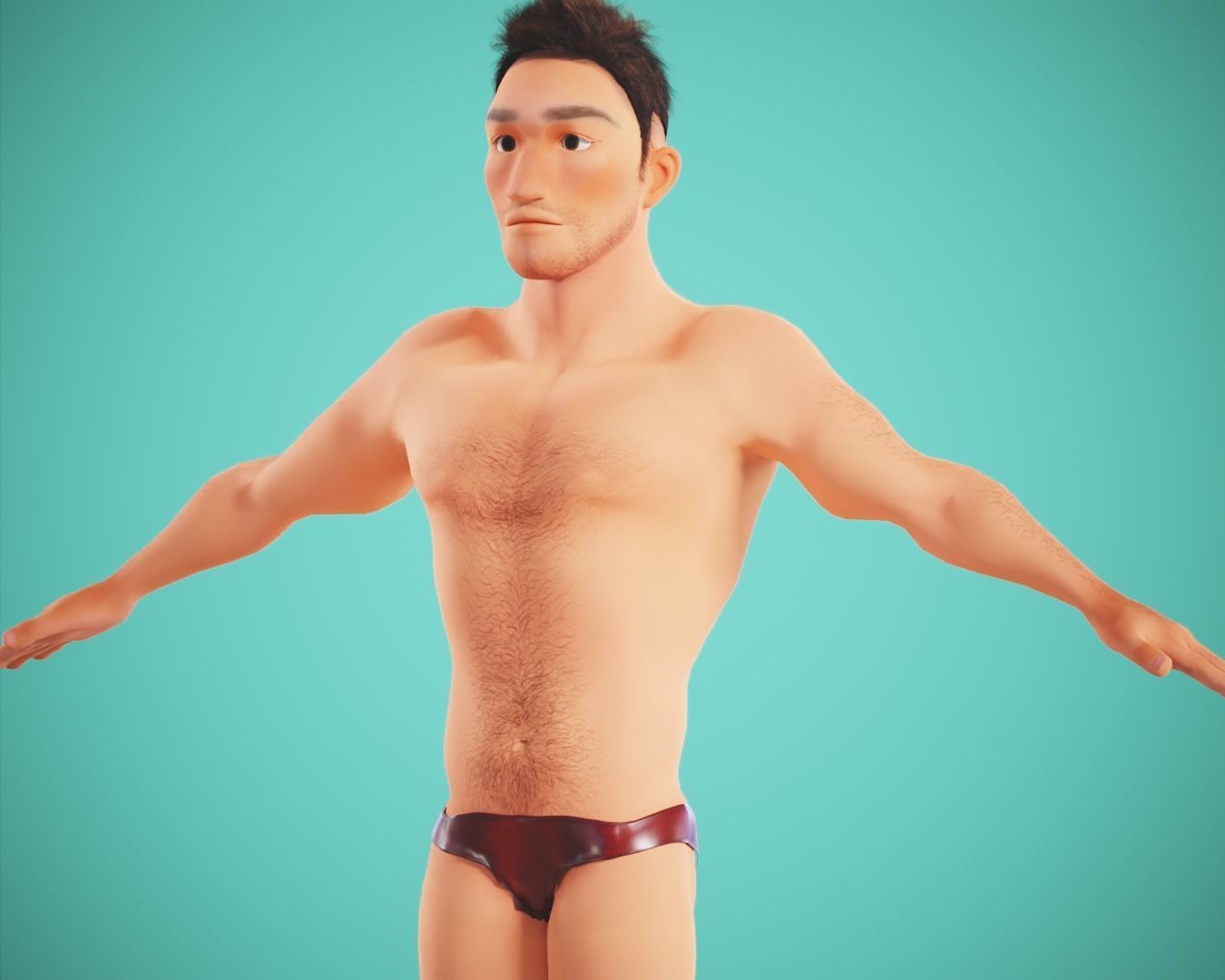 cartoon rigged  boy Low-poly 3D model_7