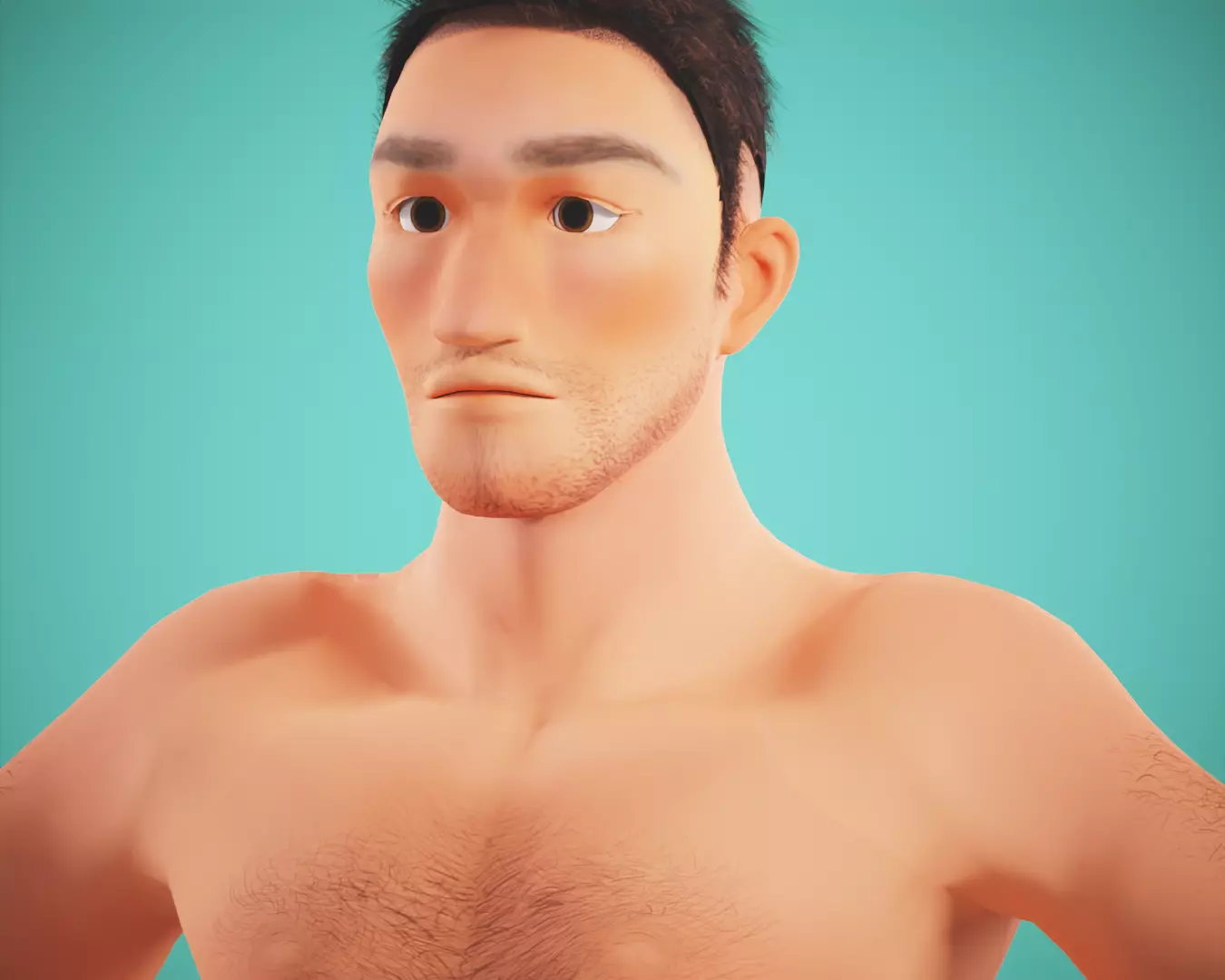 cartoon rigged  boy Low-poly 3D model_0