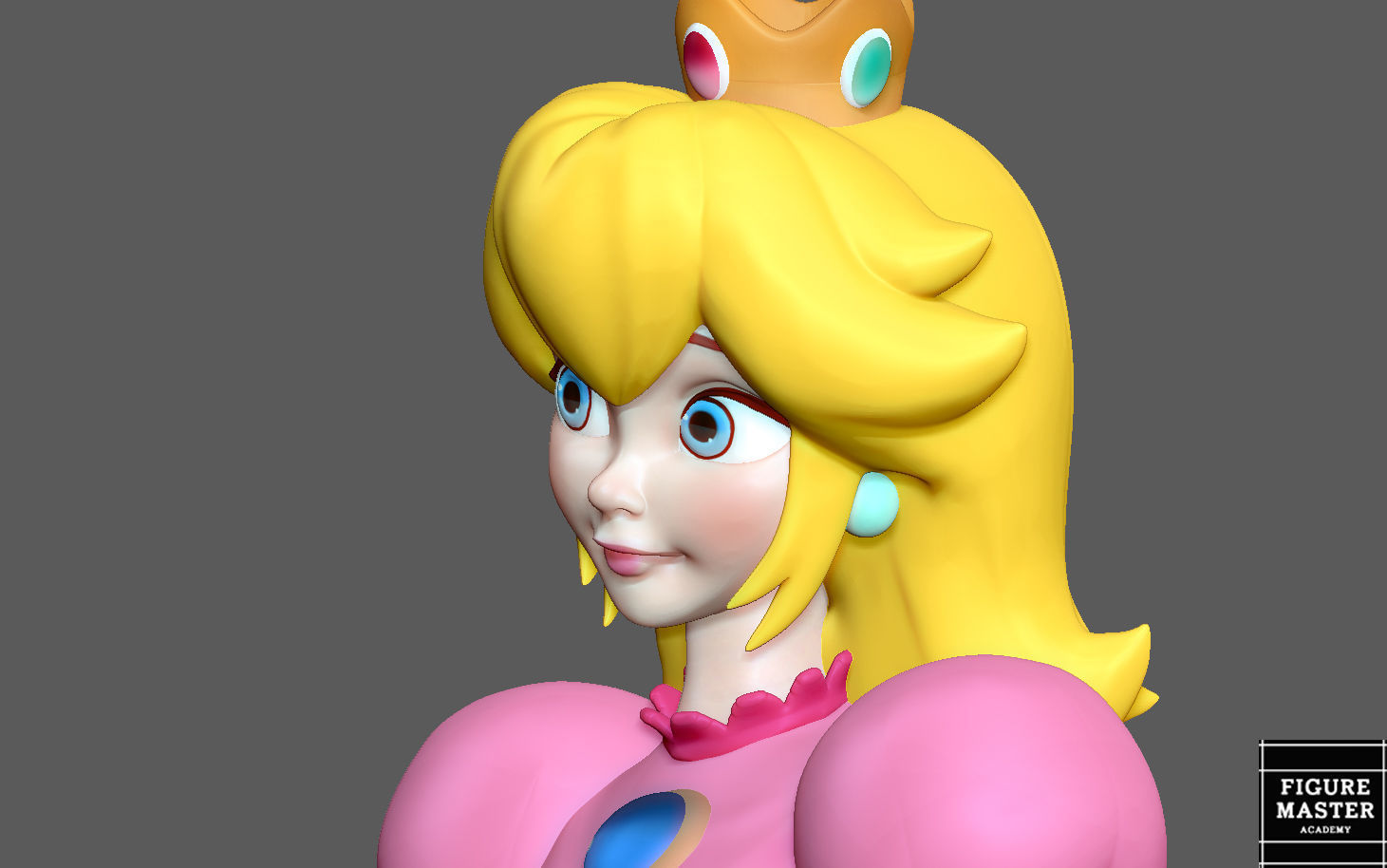PEACH PRINCESS DISNEY STYLE SUPER MARIO ANIMATION 3D PRINT 3D print model_3
