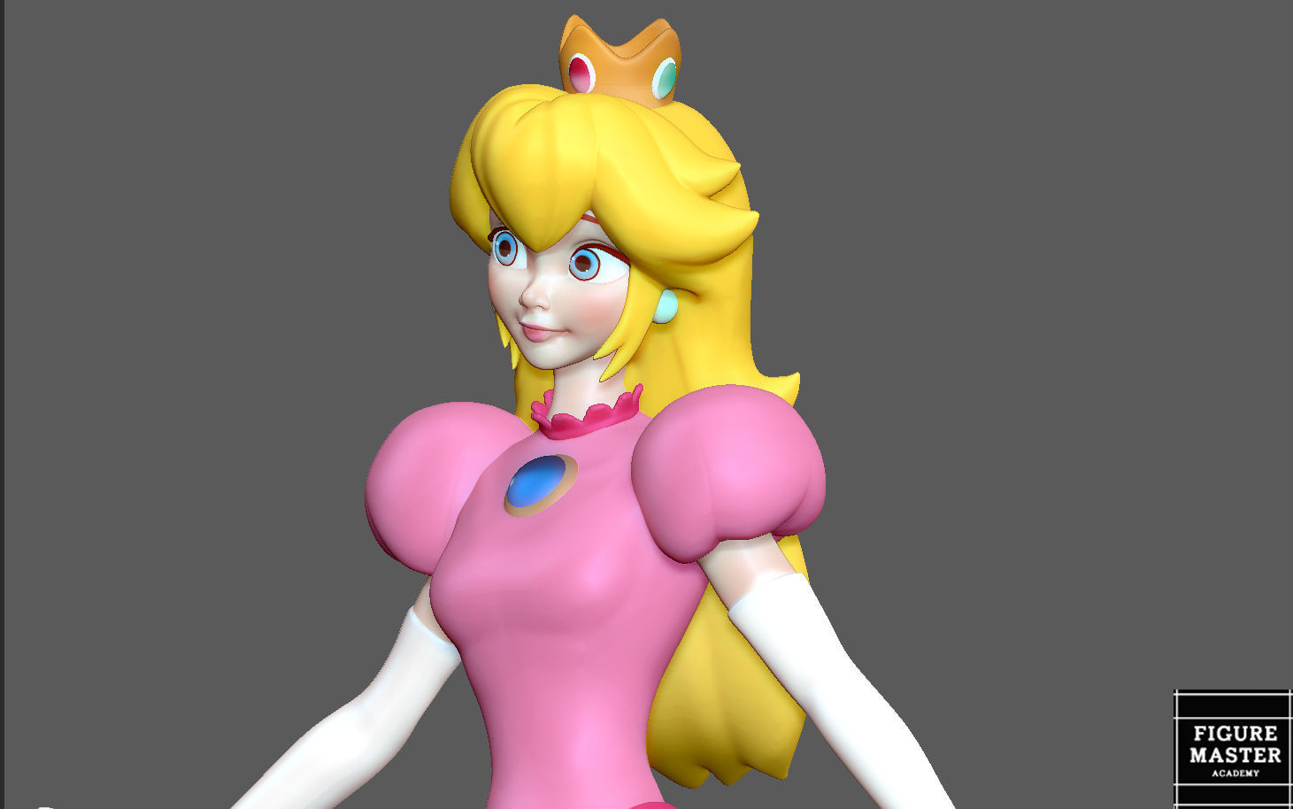 PEACH PRINCESS DISNEY STYLE SUPER MARIO ANIMATION 3D PRINT 3D print model_11
