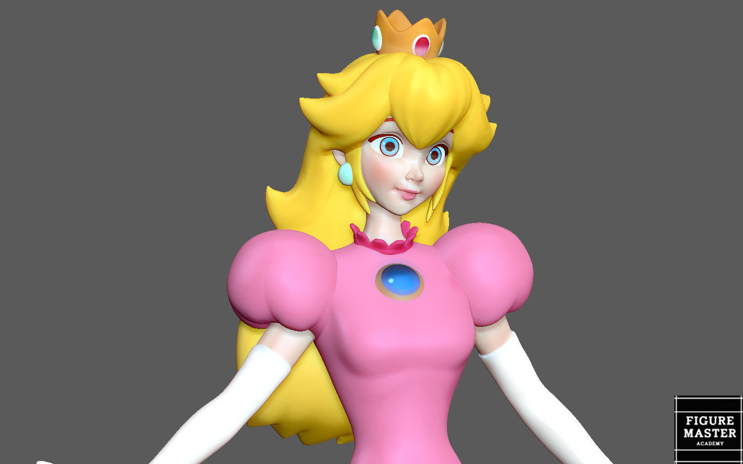 PEACH PRINCESS DISNEY STYLE SUPER MARIO ANIMATION 3D PRINT 3D print model_10