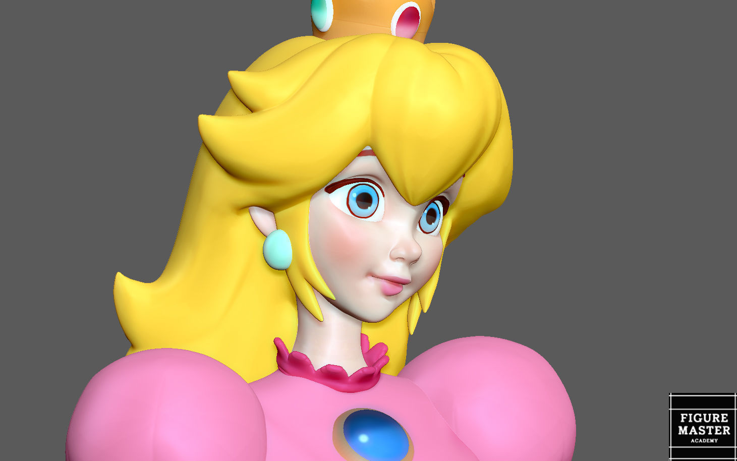 PEACH PRINCESS DISNEY STYLE SUPER MARIO ANIMATION 3D PRINT 3D print model_2