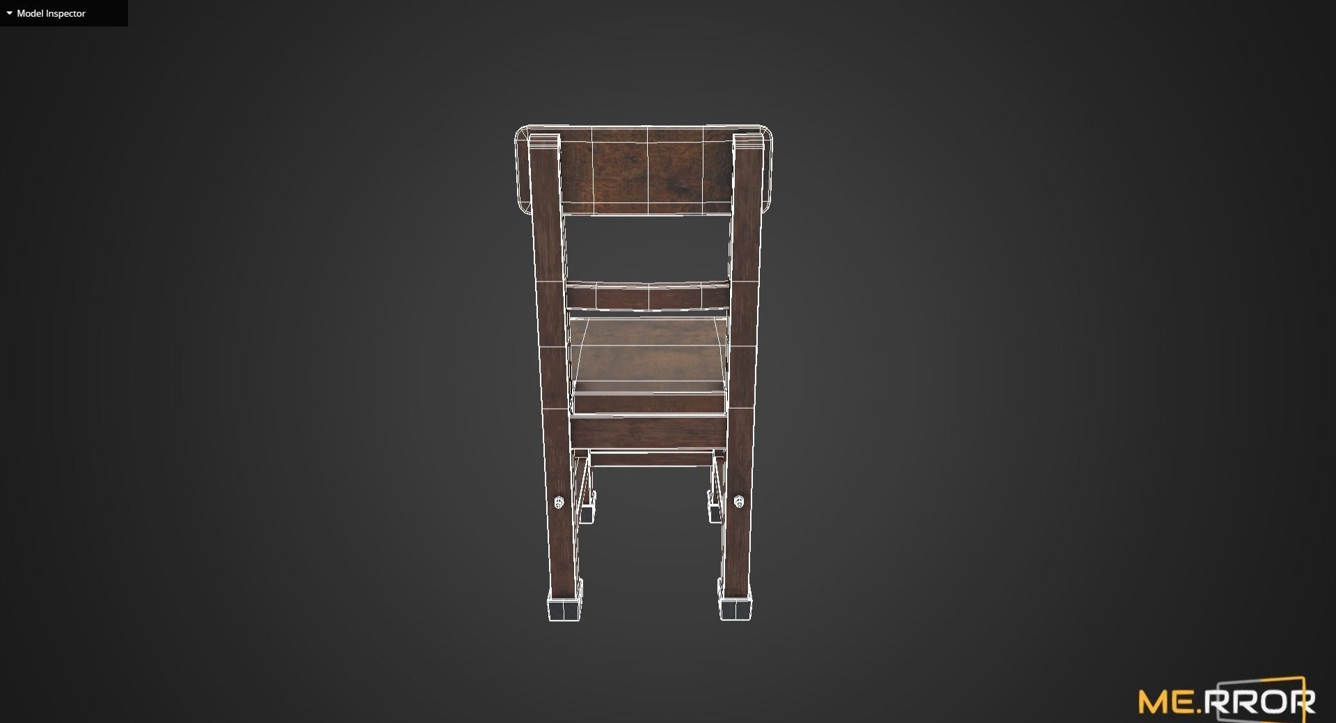 Game Ready Small Wood Chair Low-poly 3D model_6