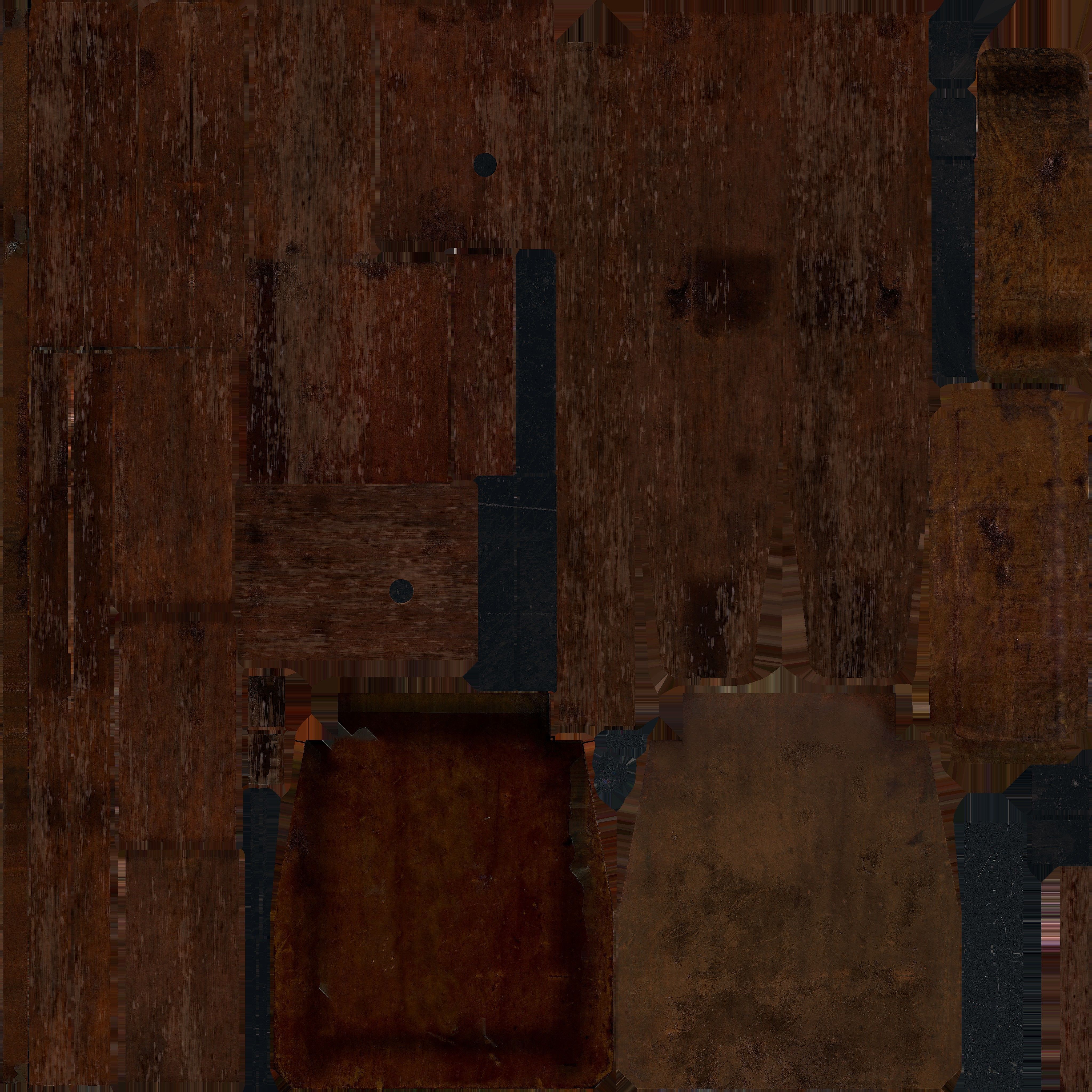 Game Ready Small Wood Chair Low-poly 3D model_10