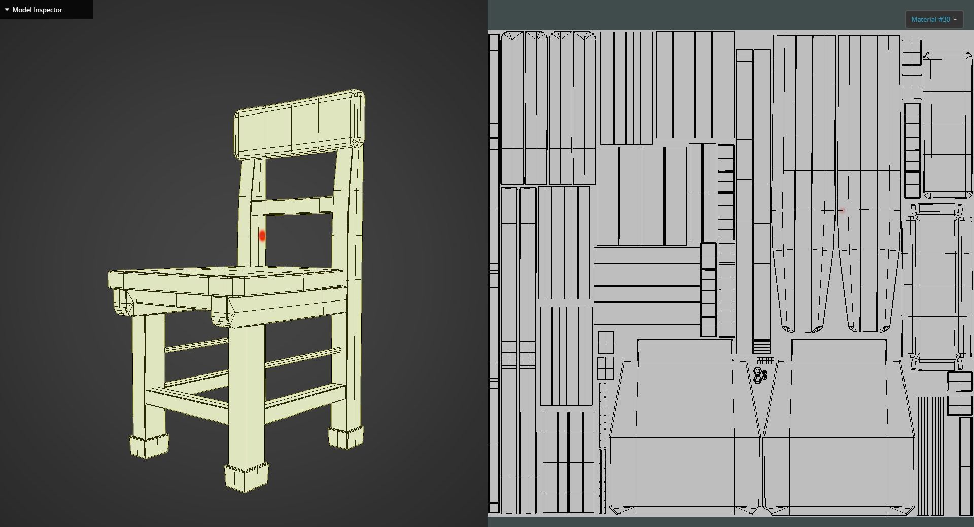 Game Ready Small Wood Chair Low-poly 3D model_5